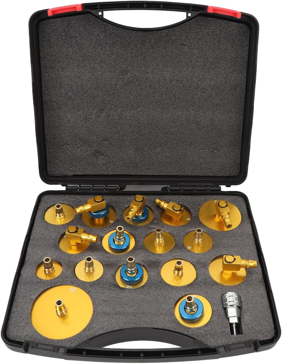 Master Cylinder Bleeder Tool Kit, Aluminum Rubber Ring Brake Fluid Bleeder Adapter Kit for Vehicles Brake Fluid Bleeding or Refilling image number 3