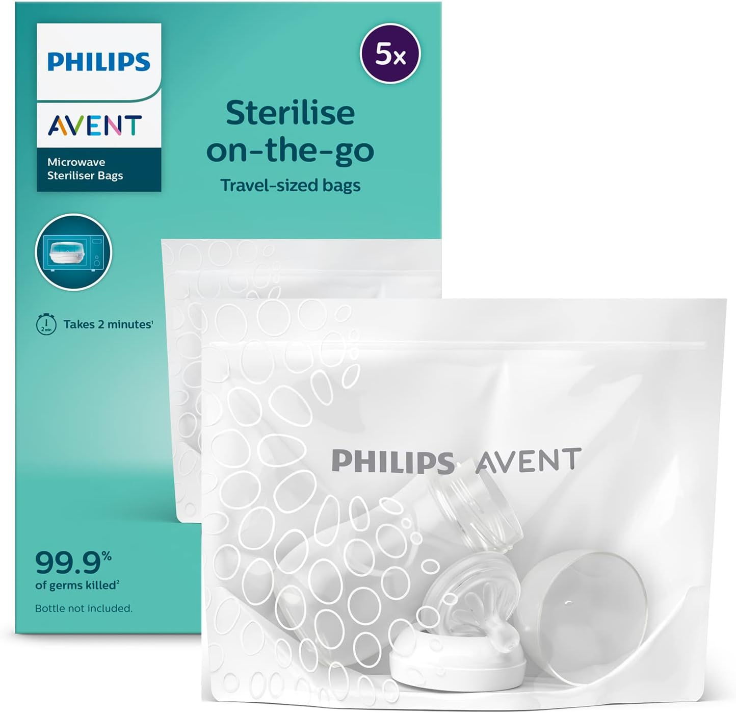 Philips Avent Microwave Steam Steriliser Bags, 5-Pack, SCF297/05, Packaging May Vary image number 2