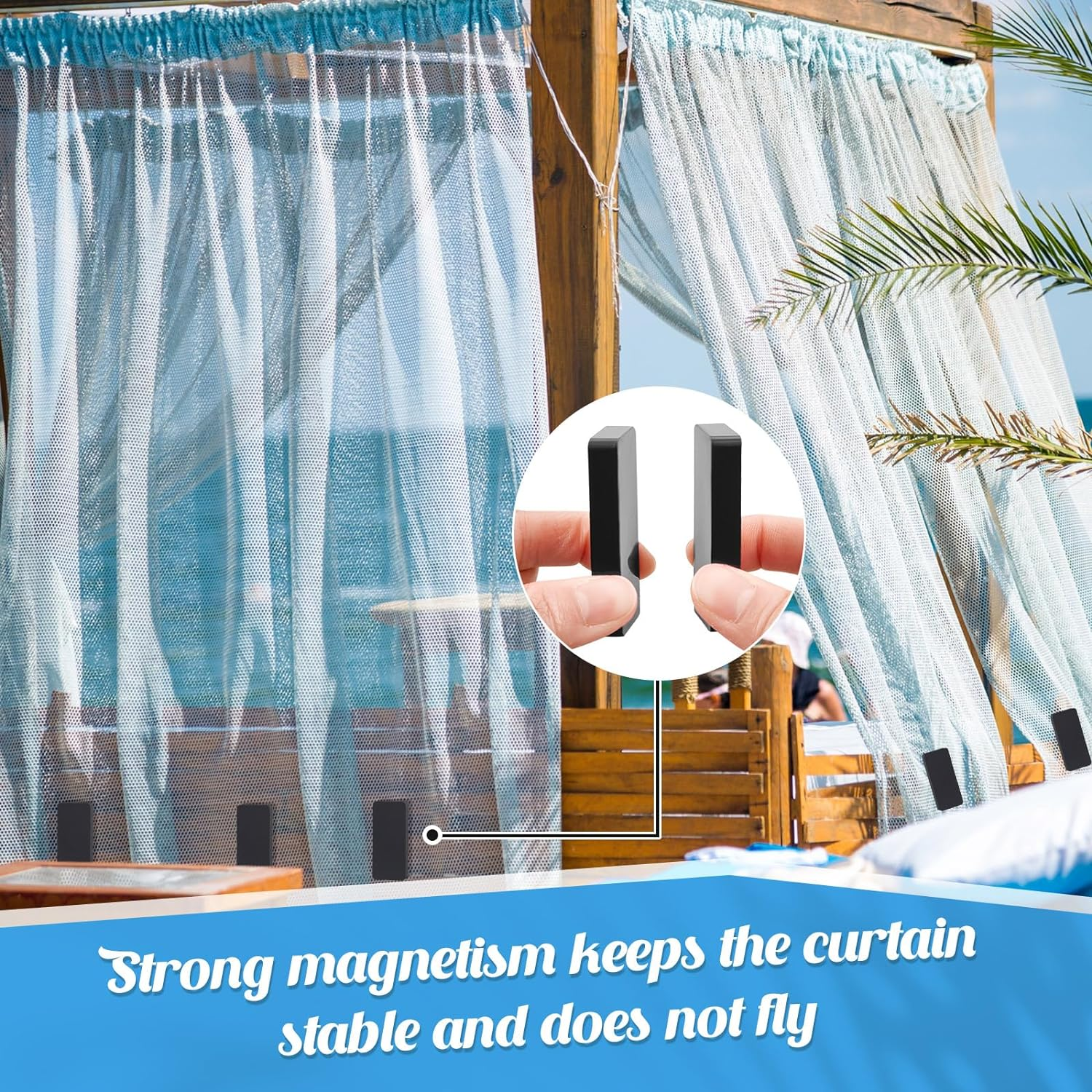 Copkim 40 Pieces Outdoor Curtain Weights Waterproof Magnetic Drapery Weights for Home Decor Bathroom, Shower, Liner, Flags Tablecloth to Stop Wind (Black) image number 5