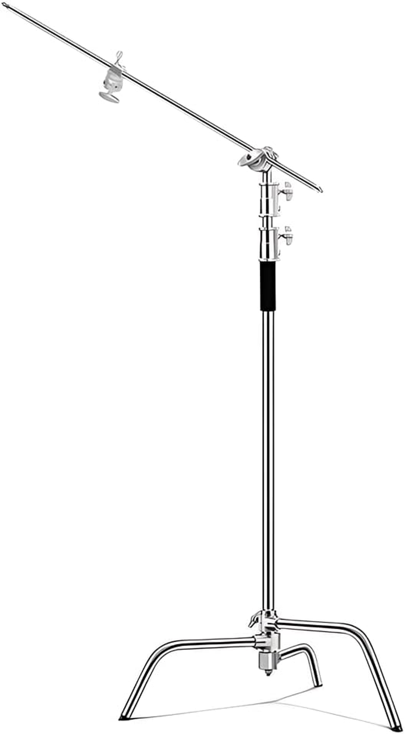 Studio Light Stand Heavy Duty Stainless Steel C Stand 1.5-3.3M Adjustable Light Stand, Photography Light Stand with Boom Arm Grip Head Sandbag, for Reflectors Softboxes Monolights Umbrellas image number 2