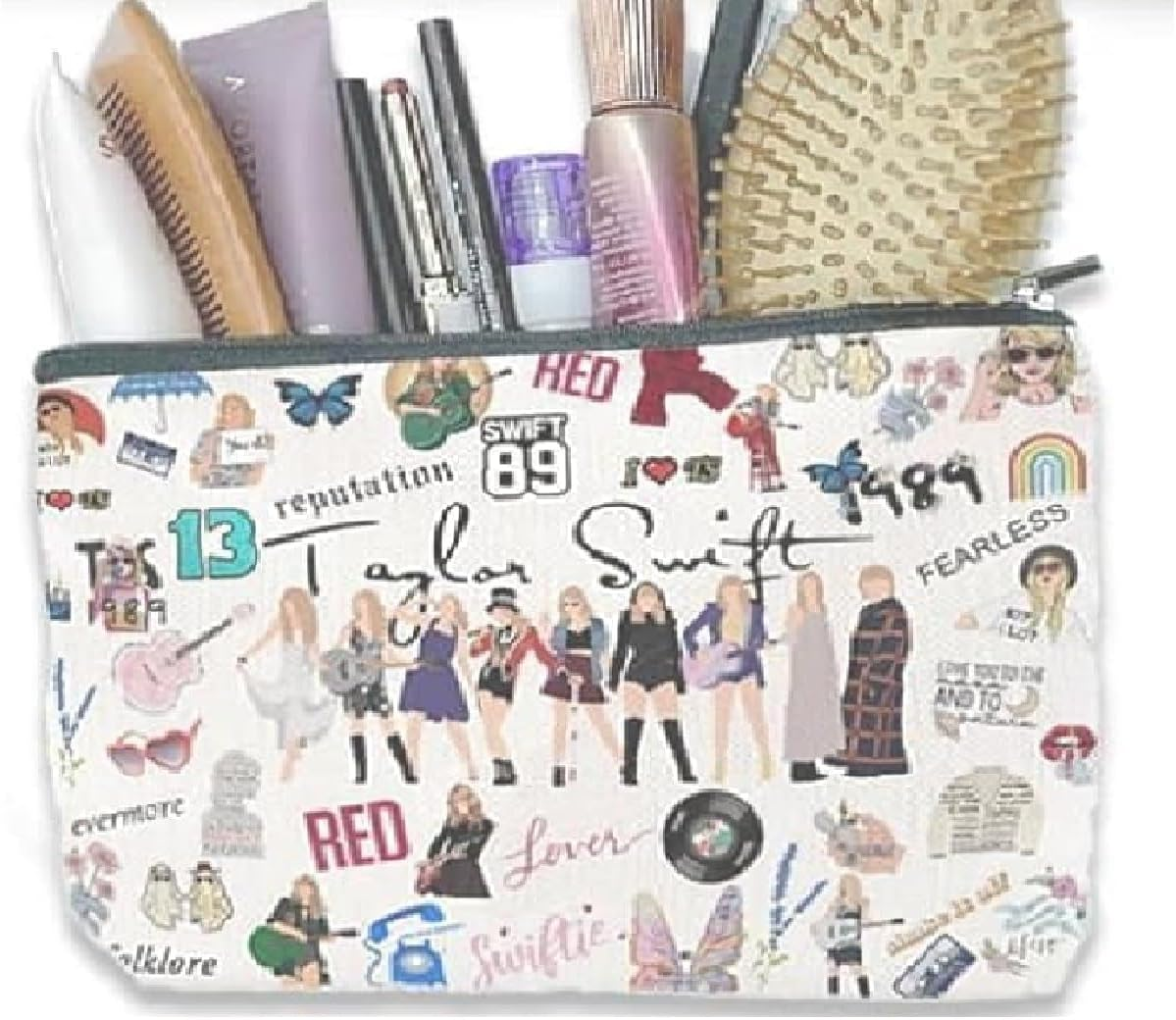 Singer Tour Gift Music Lover Makeup Bag， Pop Star Musician Merch Cosmetic Bag，Singer Version Gift Album Name Cosmetic Bag ，Music Lover Gift Canvas Makeup Bag ，Singer'S Merchandise for Fans (1) image number 6