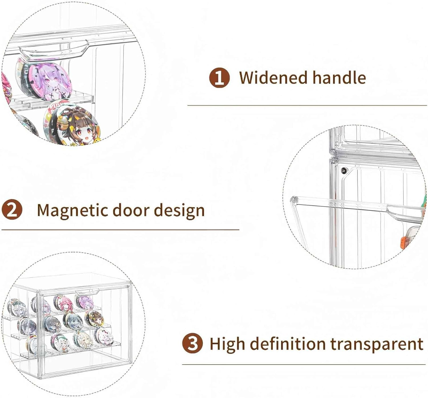 Clear Acrylic Display Cases for Figures, 4 Tiers Display Boxes with 3 Movable Plates for Collectibles image number 5