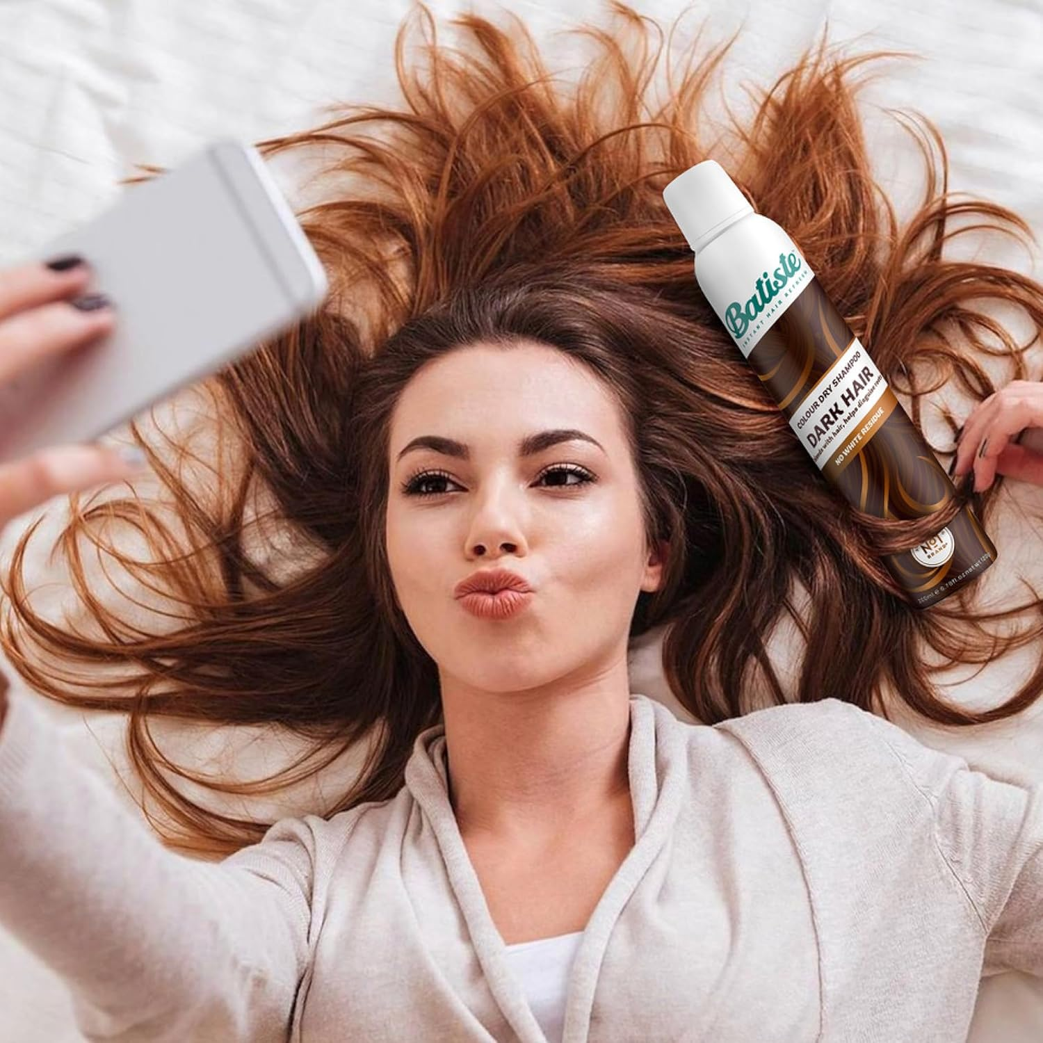 Batiste Dark Dry Shampoo 350Ml - Seamlessly Blend Roots for Dark Hair, No White Residue, Instantly Refreshes & Adds Volume, Infused with Cacao Extract - Ideal for Quick Hair Refresh & All Hair Types image number 3