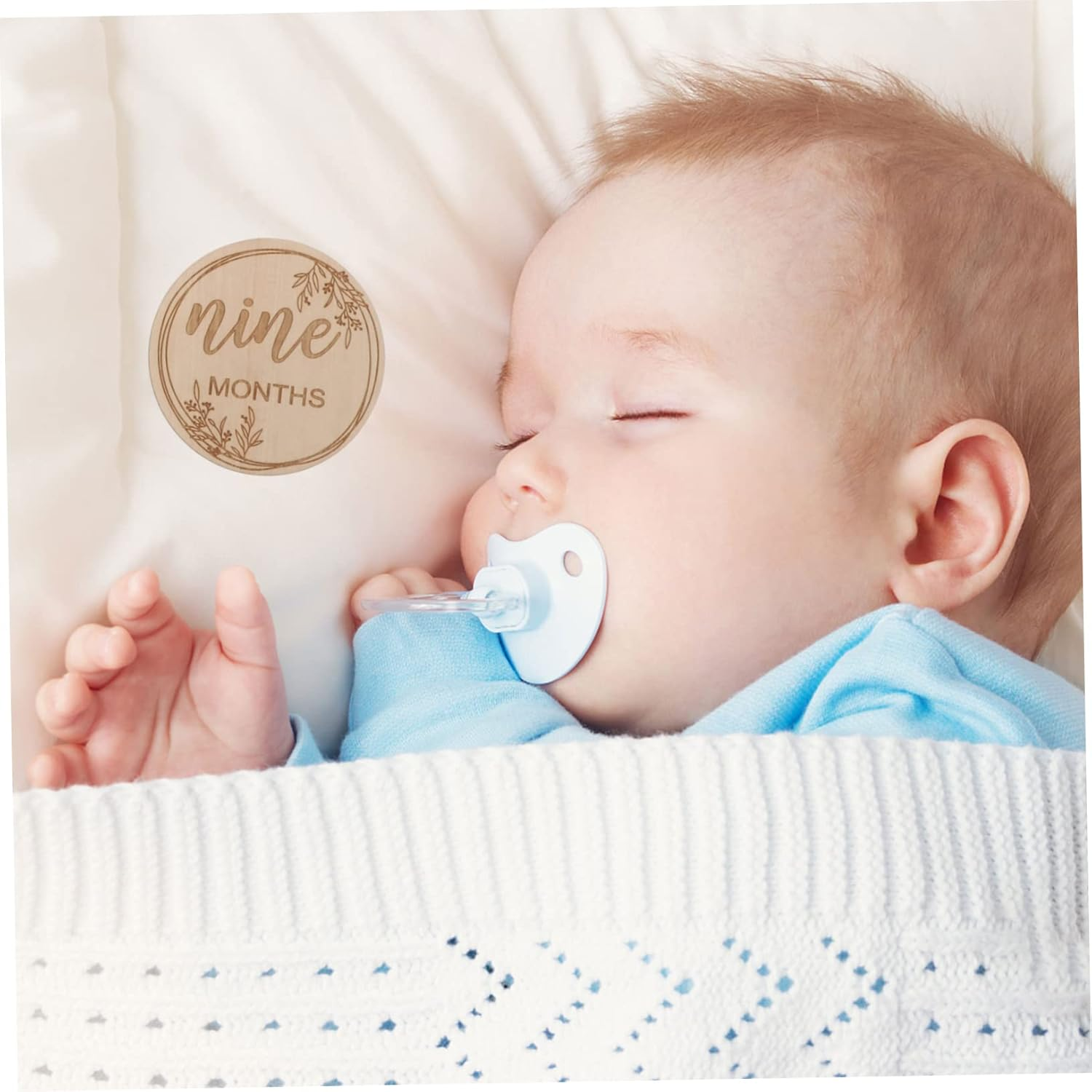 HANABASS 1Set Wooden Monthly Milestone Cards Cards for Newborn Photography Memory Keepsakes for First Year Commemorations image number 3