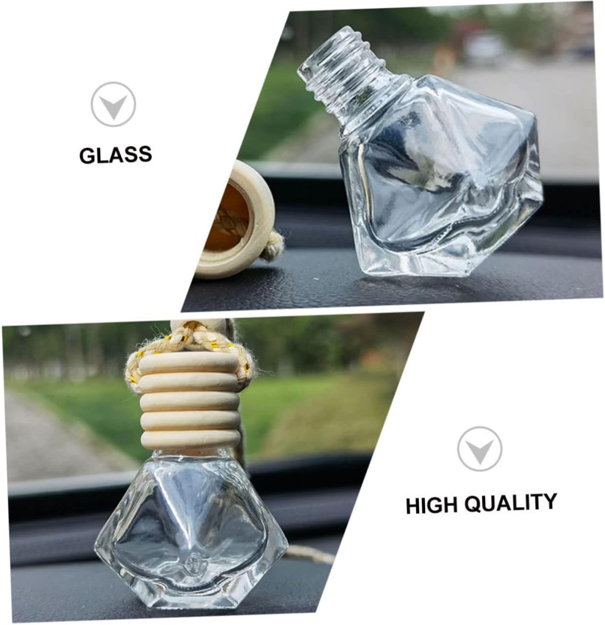 6Pcs Car Air Freshener Diffuser Perfume Bottles Aroma Diffuser Pendant for Car Interior
