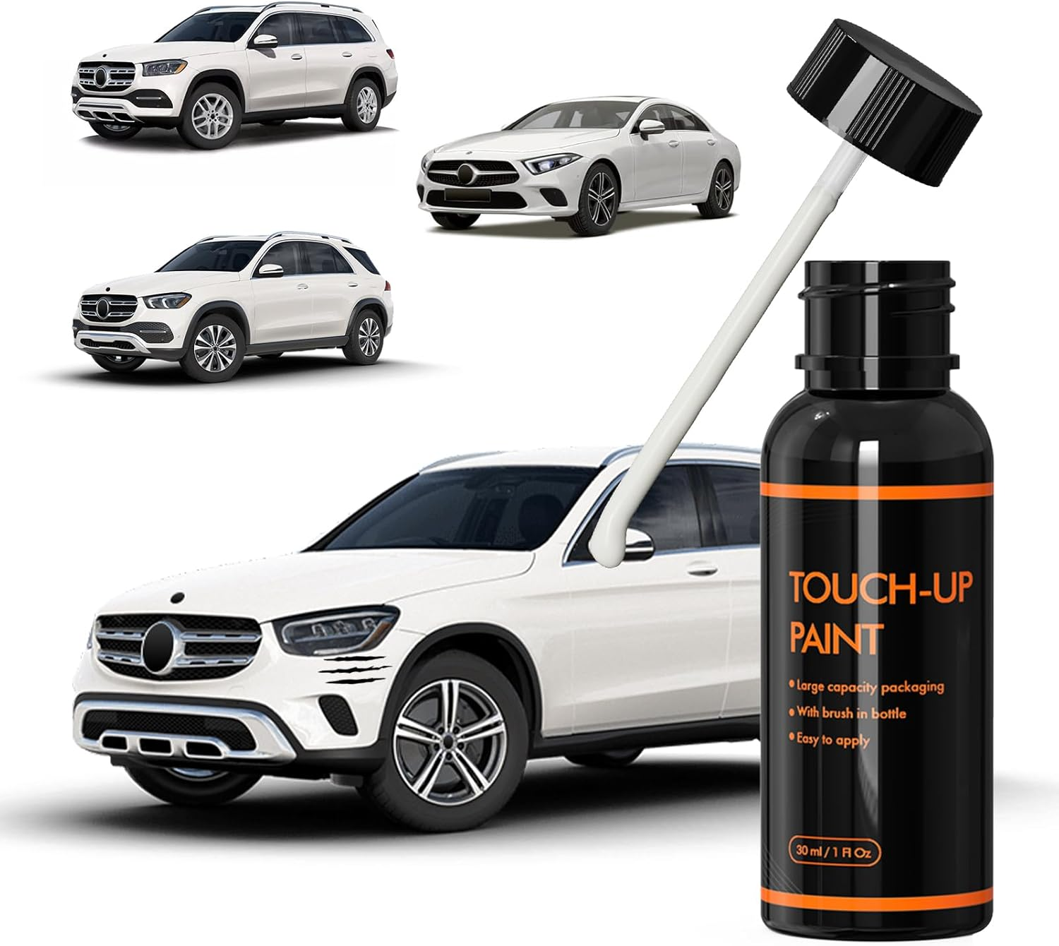 799 Diamond White Touch up Paint for Mercedes Benz, DIY Car Paint Scratch Repair Kit, Automotive Paints, Quick & Easy Fix Scratch Repair for C/E/S/G/CLA/CLE/GLA/GLB/GLC/GLE/GLS/EQE/EQS image number 1
