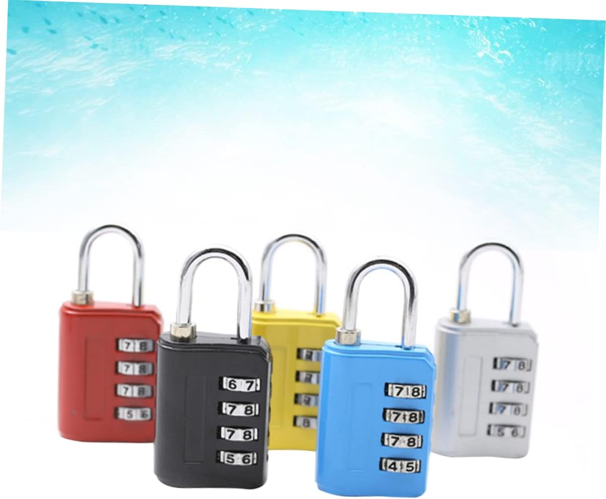 COLLBATH 5Pcs Zinc Alloy Padlock Digit Number Password Lock for Luggage Suitcase Cabinet Travel image number 1