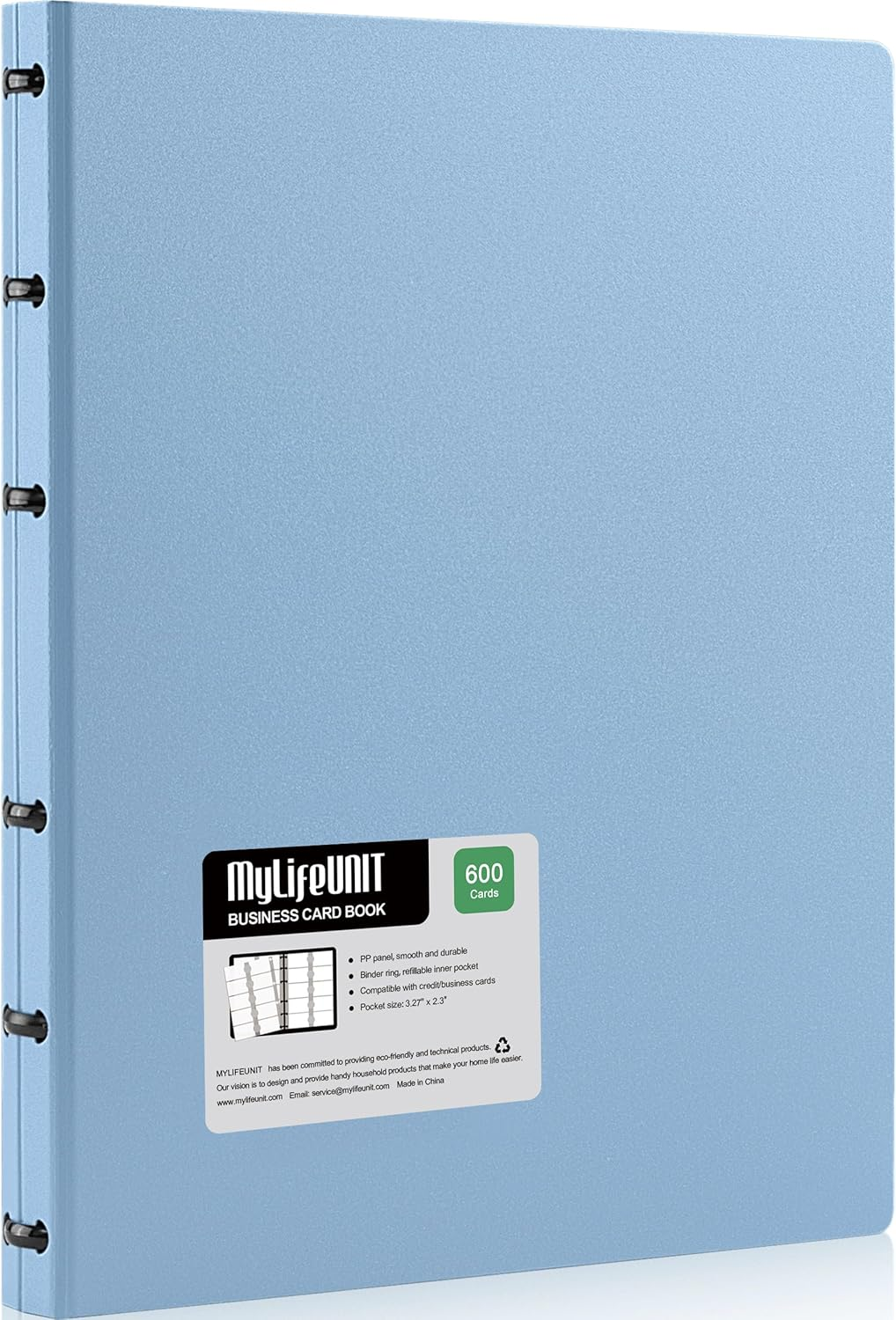 Mylifeunit Business Card Holder, Business Card Holder, 600 Business Card Capacity, Credit Card Book, File Storage (Gray)