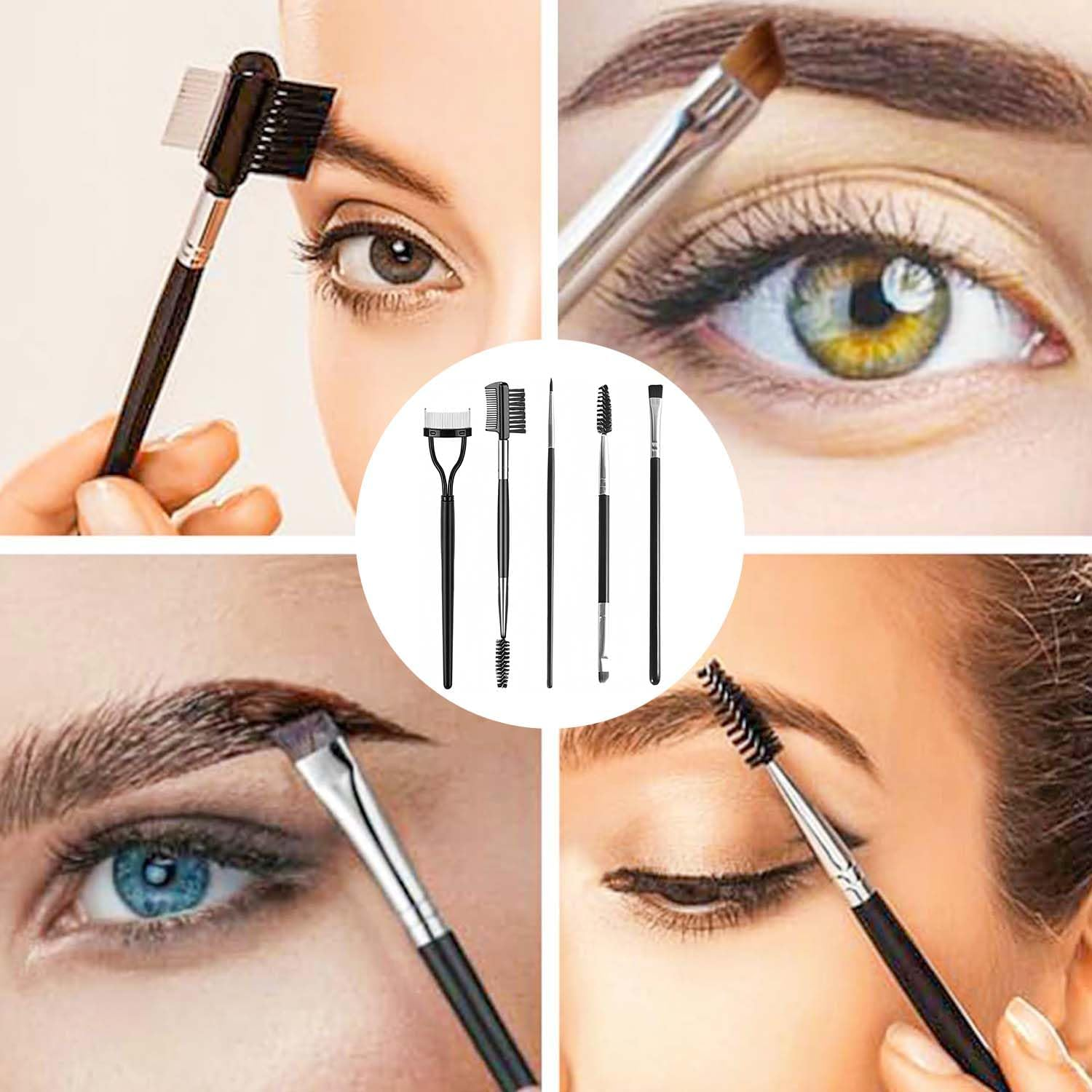 Eyelash Brush Makeup Brush Set, Eyeliner Brush, Eyebrow Brush, Eyelash Comb, Eyelash Brush, Professional Eye Makeup Tools (Set of 5) image number 4