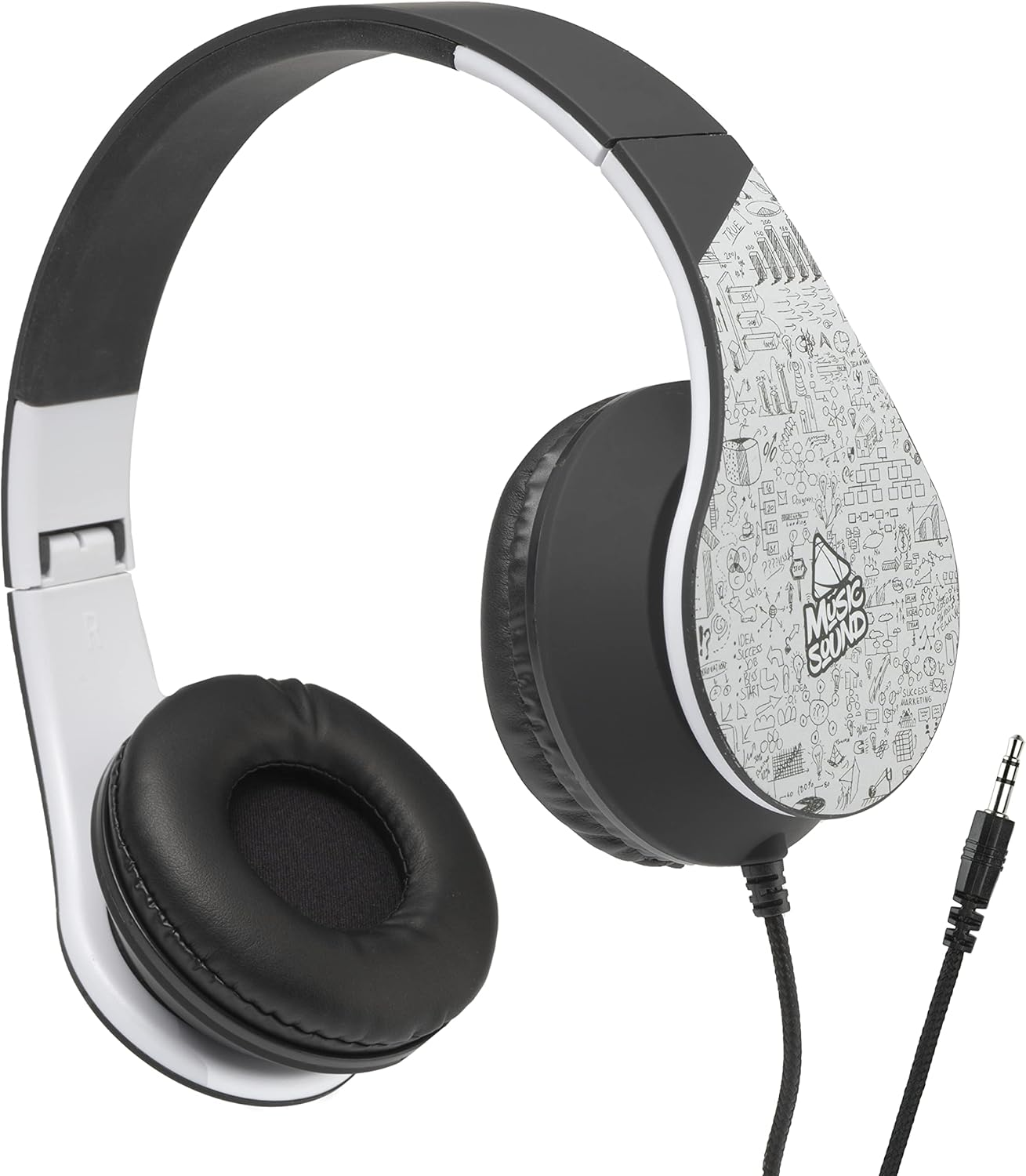 Music Sound | over Ear Fantasy Wired Headphones | Expandable and Foldable On-Ear Headphones with Headband and 1.2M Tangle-Free Cable - 3.5Mm Jack - Purple