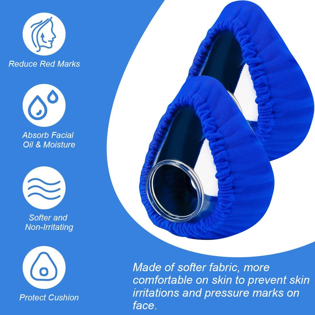 Mask Liners Full Face Soft Mask Covers Washable Cushion Covers 4 Pack Reusable Nasal Masks Liner Compatible with Most Full Face Mask image number 1