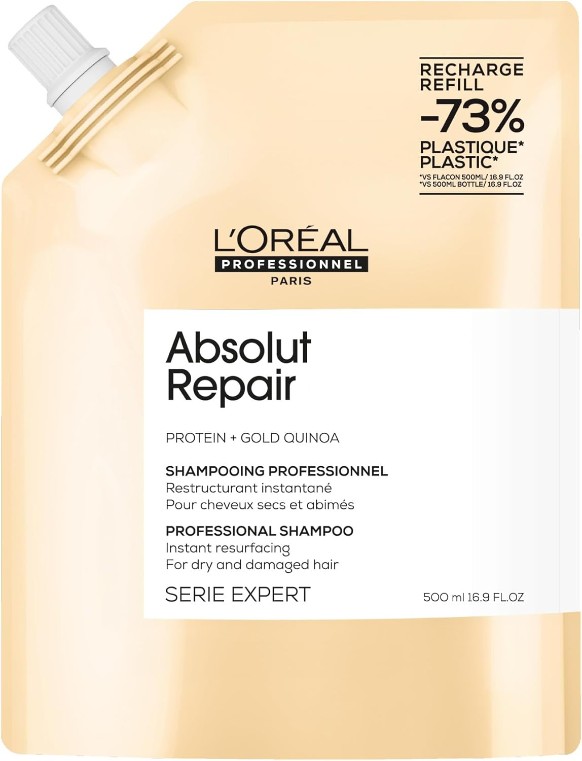 L'Oreal Professionnel Absolut Repair Shampoo | Protein Hair Treatment | Repairs Damage & Provides Shine | with Quinoa & Proteins | for Dry Damaged Hair