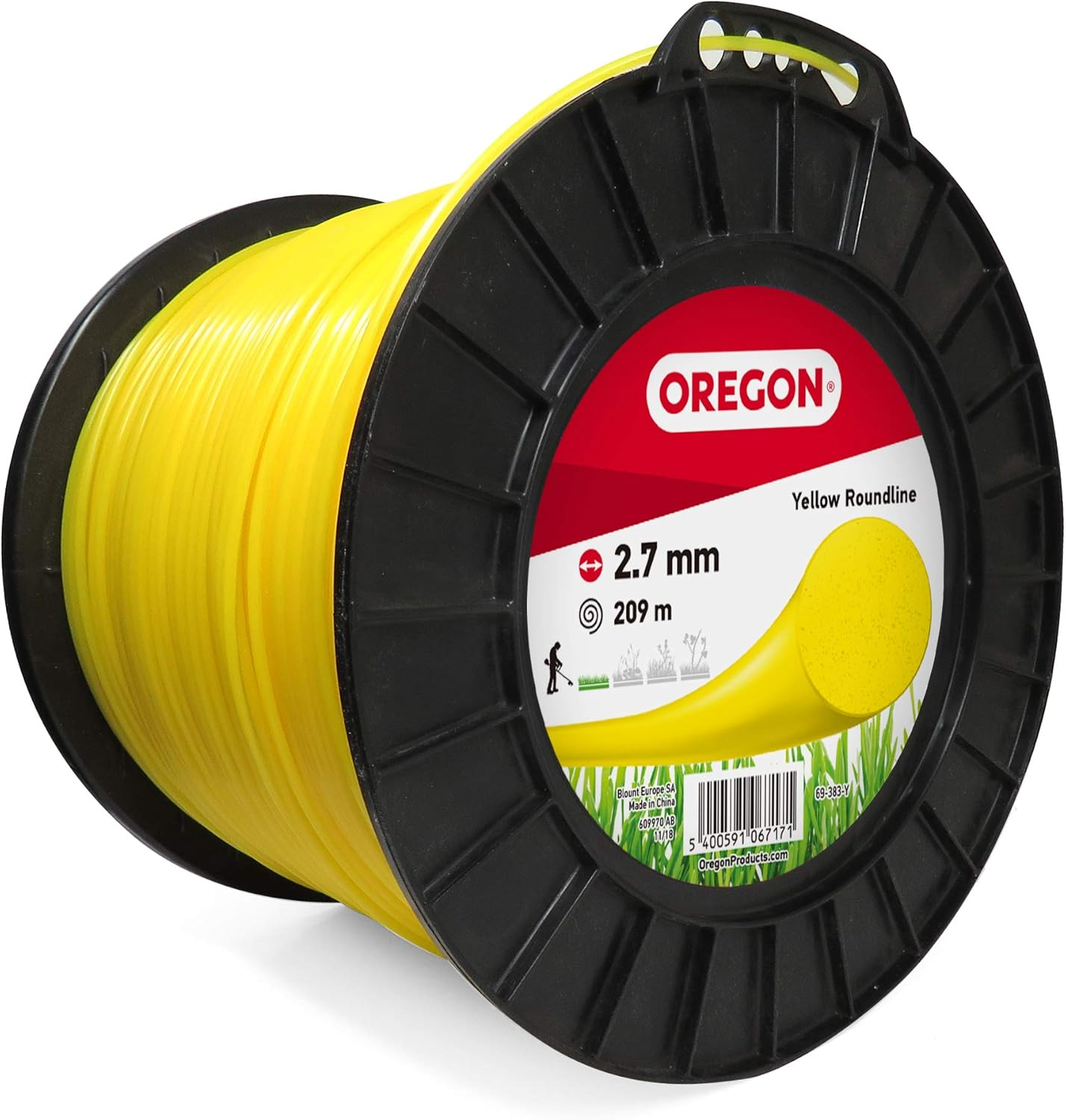 Oregon Yellow round Cross Section Strimmer and Brush Cutter Line Professional Nylon Fits Most Trimmers 2.7Mm X 209M (69-383-Y) image number 2