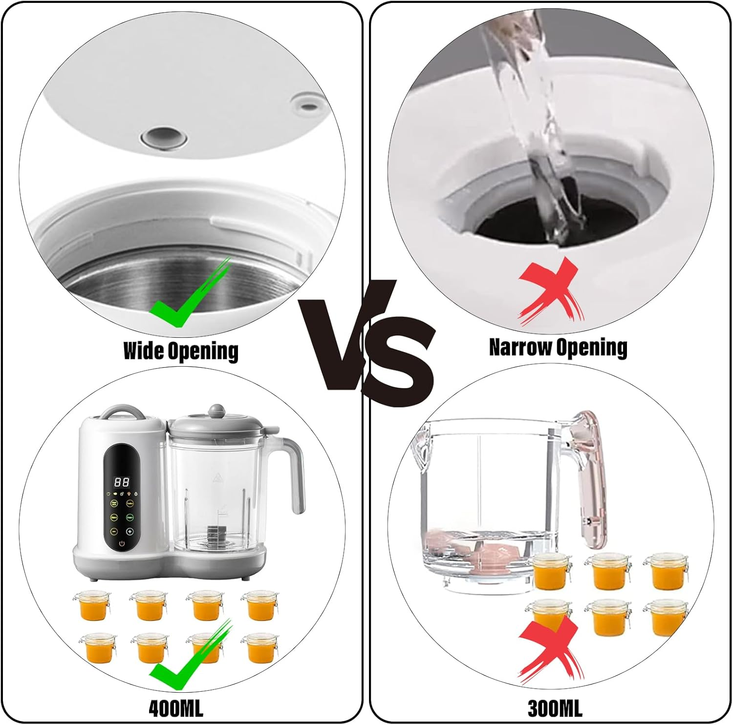 Xoxomeg Baby Food Maker Blender, Auto Cooking and Grinding with 4 Menu Multifunctional Baby Food Mixer Touch Screen Control image number 5