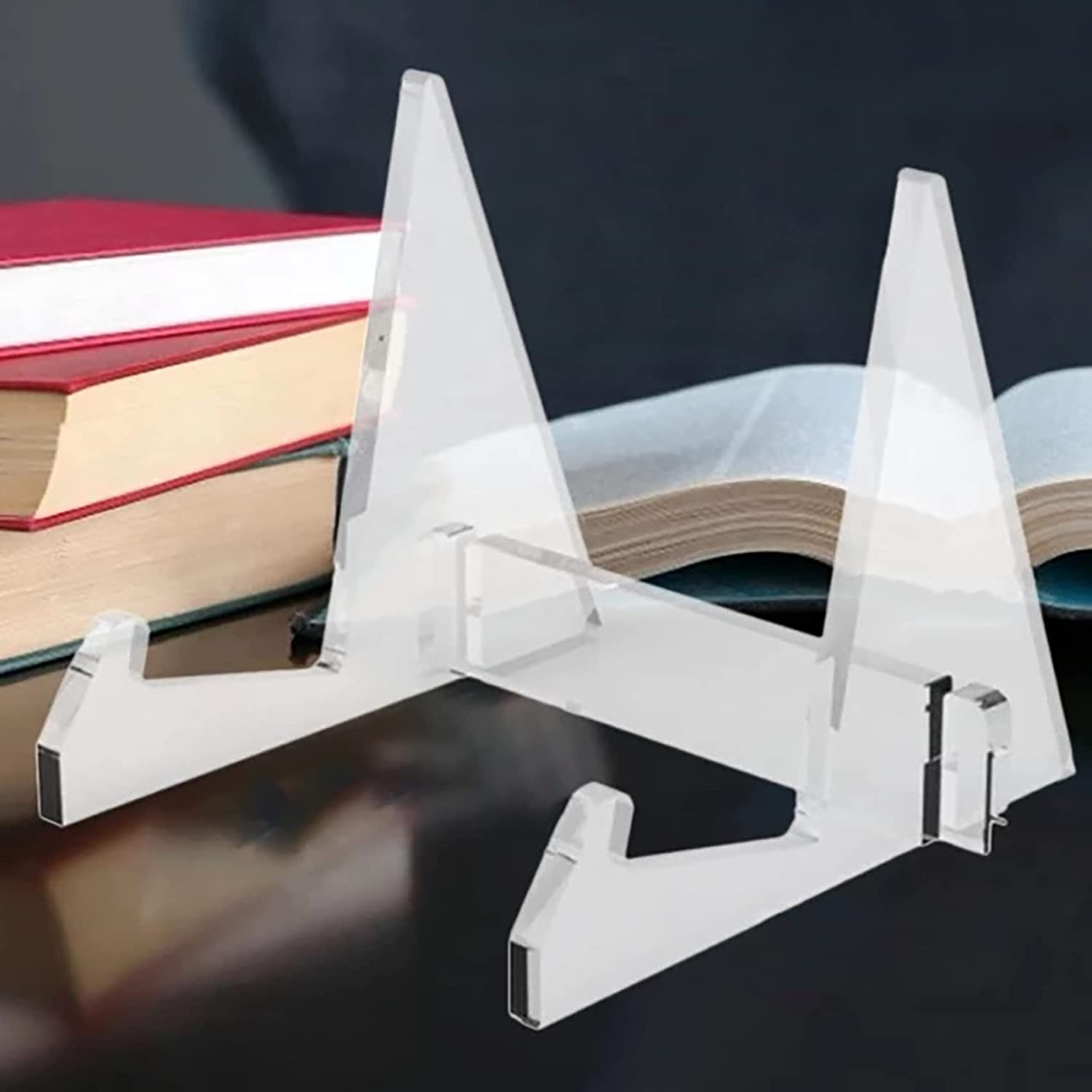 Tunghey Vinyl Record Holder Acrylic Record Display Stand Portable Book Display Stand image number 5