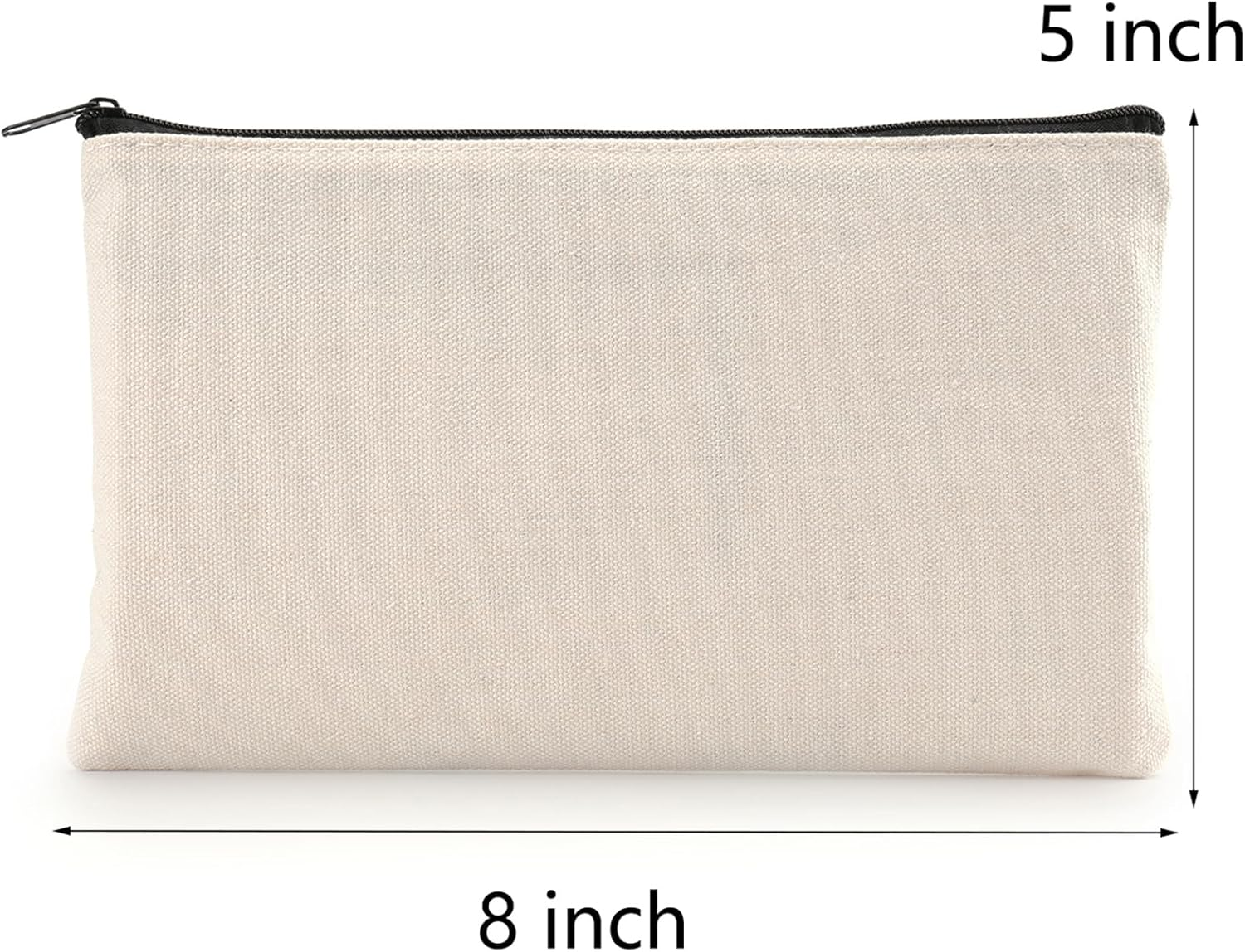 Yarlung 30 Pack Canvas Zipper Pouch, 8X5 Inches Blank DIY Craft Pencil Case Multipurpose Makeup Bags for Pen, Cosmetic, Invoice Bill, Travel Toiletry, 6 Colors Zippers, Black, Blue, Yellow, Green, Red, Pink Zipper, 8.27'' L X 5.12'' W image number 3