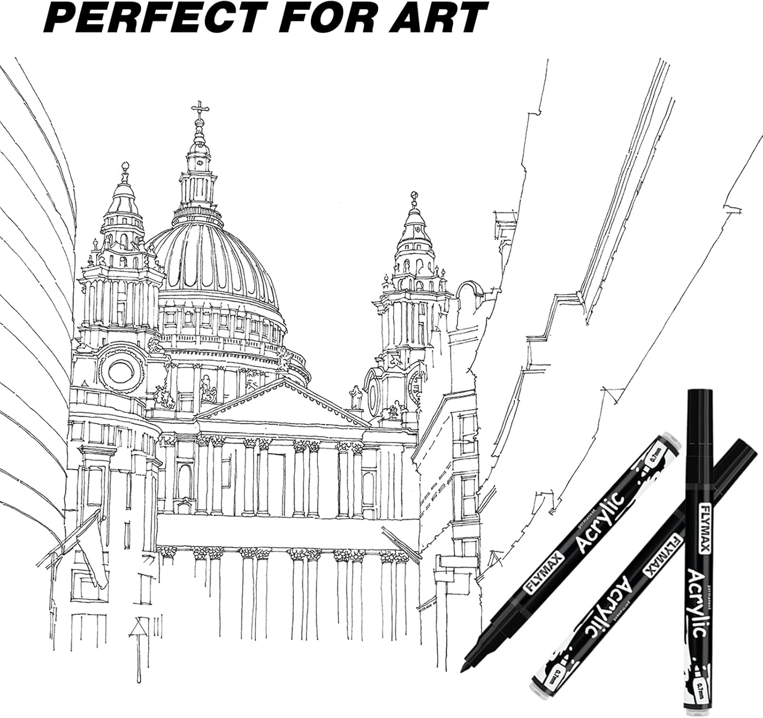 White Marker Paint Pens 0.7Mm- Permanent Marker Pens White Acrylic Paint Water-Based Fine Tip Waterproof Quick-Drying (3 in 1Pack) image number 6