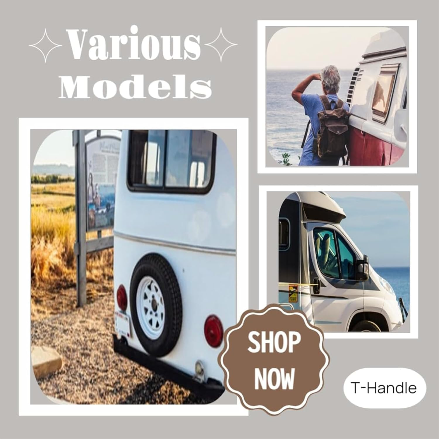 2PCS Keyed-Lock T-Handle Kit for Truck Camper Shell - Black Key-Alike T-Latch Handle,Left & Right Hand Locking Accessories for Most Truck Caps image number 1