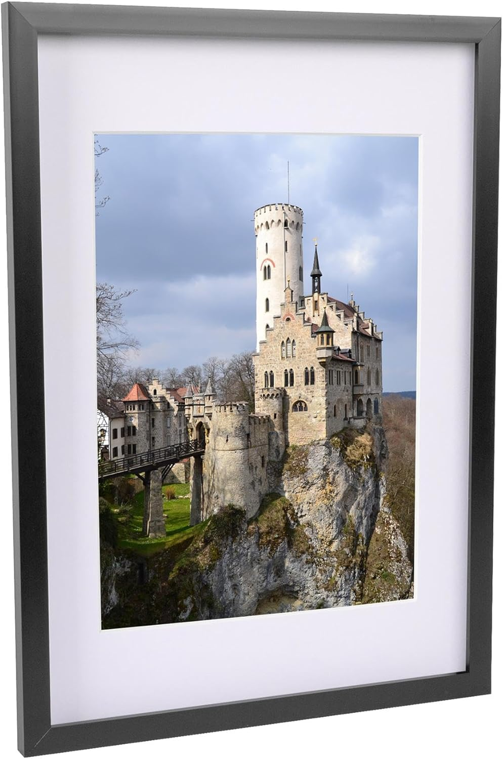 Nicola Spring 1X Grey A3 (12" X 17") Photo Frame with White A4 Mount - Glass Aperture Home Picture Wall Hanging Landscape Portrait Display