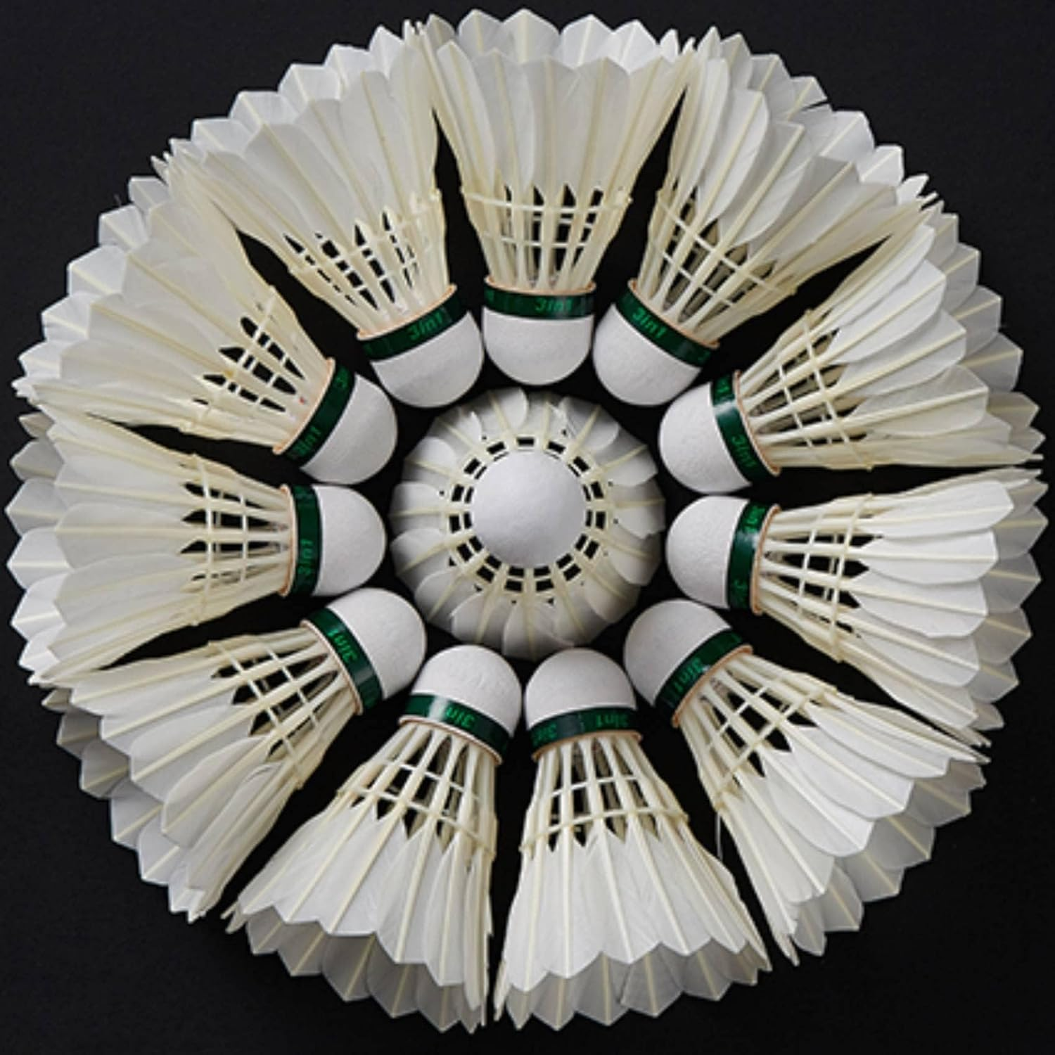 SPPHONEIX 12-Pack Goose Feather Badminton Shuttlecocks with High Durability 3 in 1 Badminton Balls Model D1 image number 1