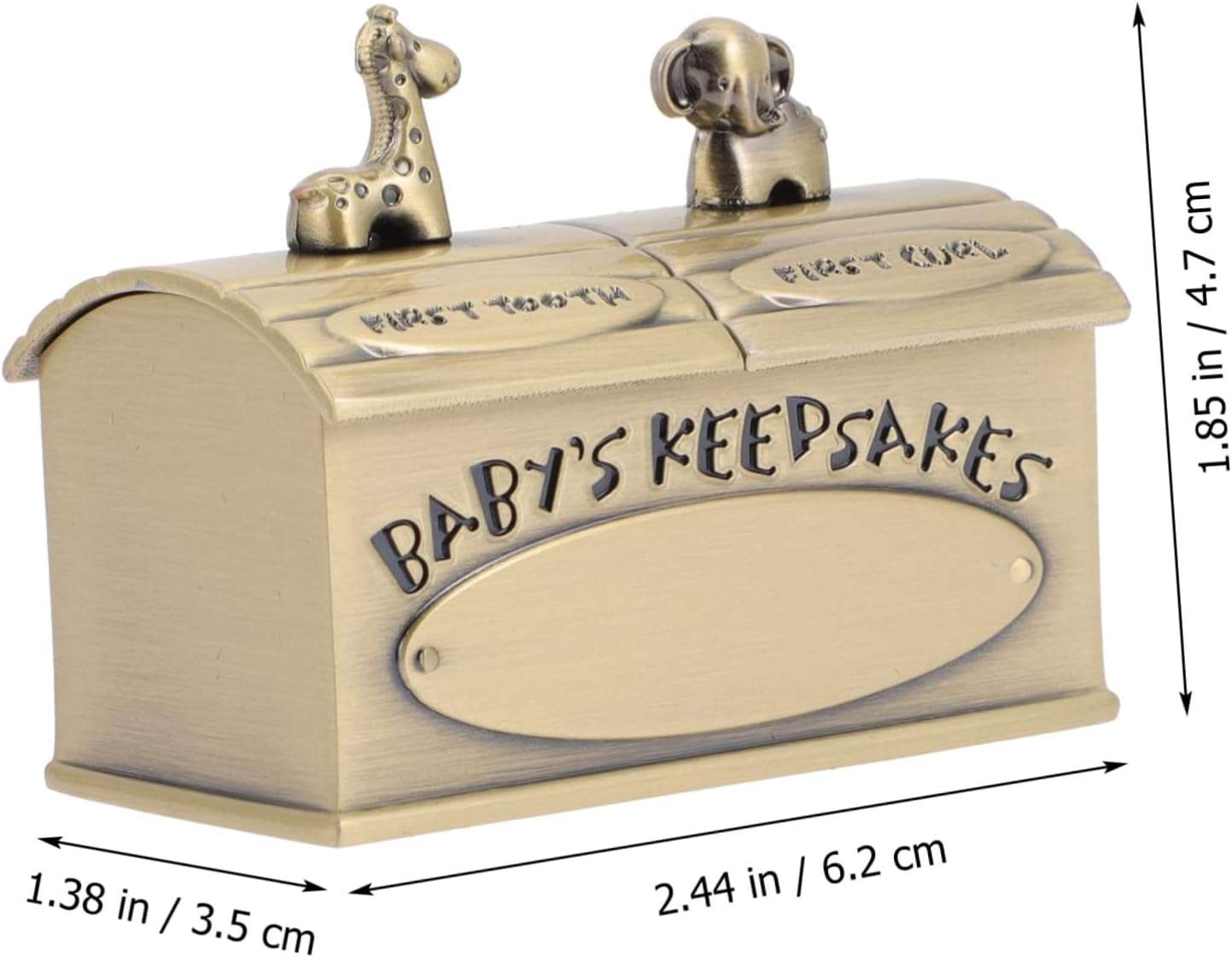 Keepsake Box for First Tooth and Lanugo Metal Tooth Container for Newborn Durable and Safe Storage Organizer Retro Style image number 2