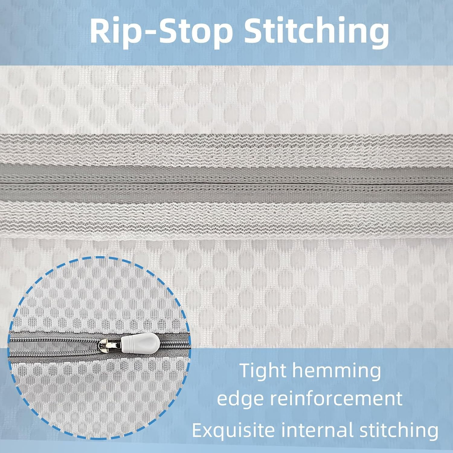 3Pcs Mesh Laundry Bags for Delicates, Durable and Gentle Lingerie Bags for Washing Delicates, Reusable Wash Bag Travel Organization Bag, 3 Sizes(1 Large, 1 Medium, 1 Small) image number 5