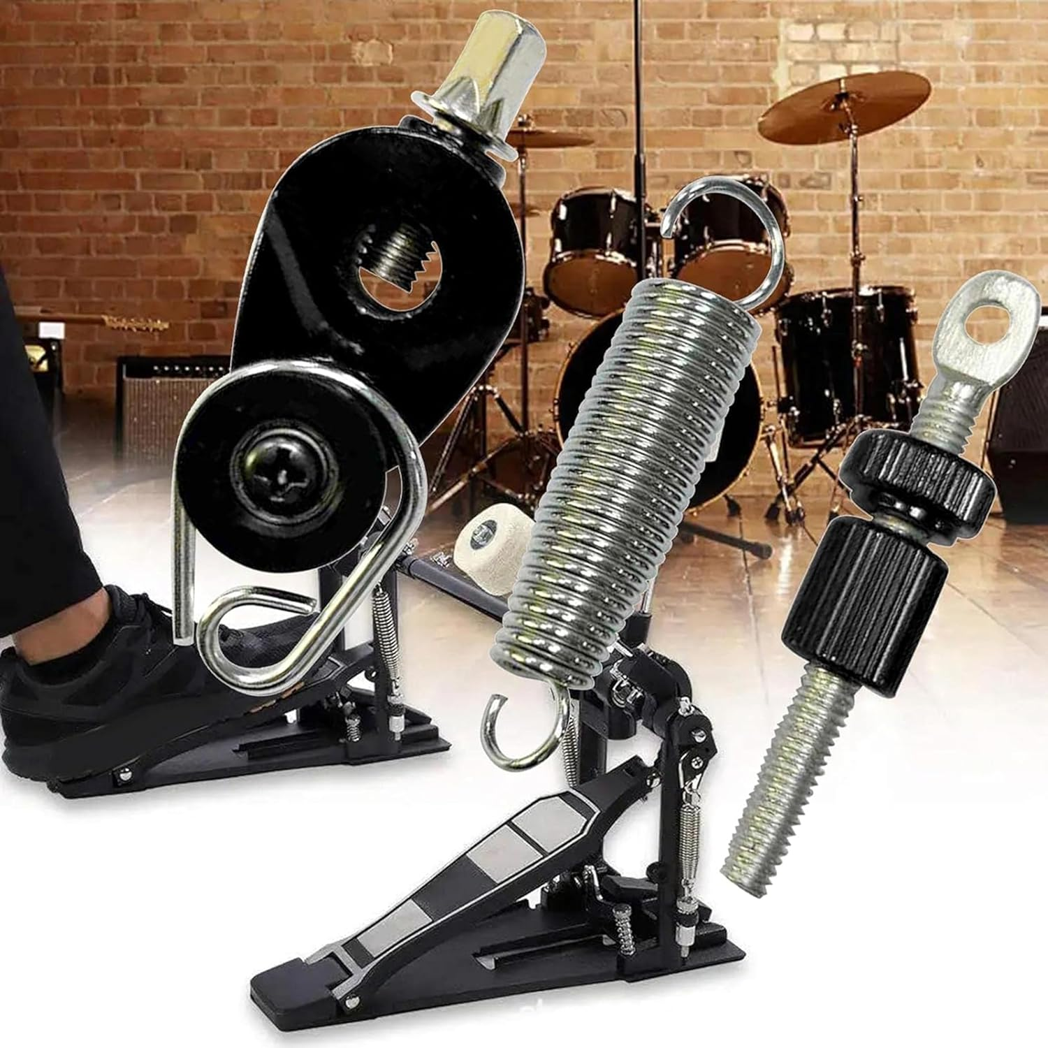1 Set of Bass Drum Foot Pedal Parts,Metal Drum Foot Pedal Spring Cam Tensioner Springs Compatible with Percussion Instrument Parts,Diy Parts Replacements,Bass Drum Accessories image number 3