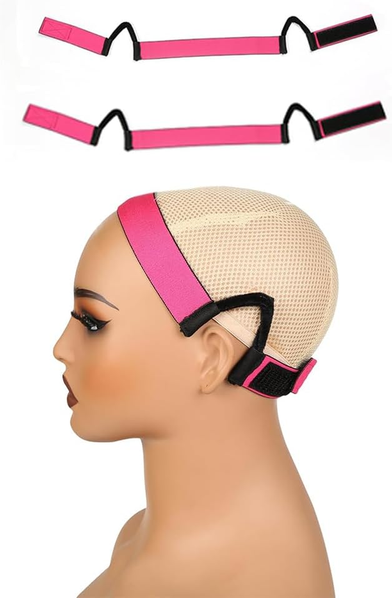 2Pcs Wig Band for Lace Front Ear Free Painless Lace Melting Elastic Band Headband for Women No Slip C Shaped Ear Curve (Black, Regualr(2Pcs))