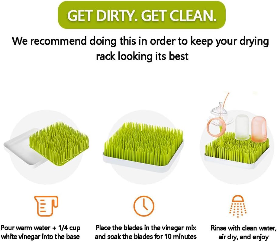 Countertop Drying Rack, Green Plastic Baby Bottle Drying Rack with Drainage Tray, Bottle and Utensil Organizer for Kitchen or Nursery, Baby Feeding Essentials image number 5