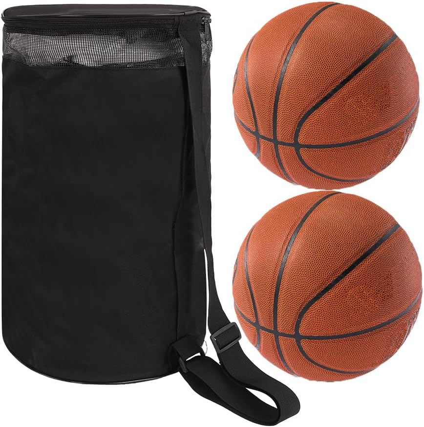 Professional 2 Basketballs/Volleyballs/Footballs Equipment Bags Waterproof Oxford Sports Duffel Bags Lightweight Portable Gym Tote Ball Storage Bag Organizer Backpack Carrier Holder image number 2