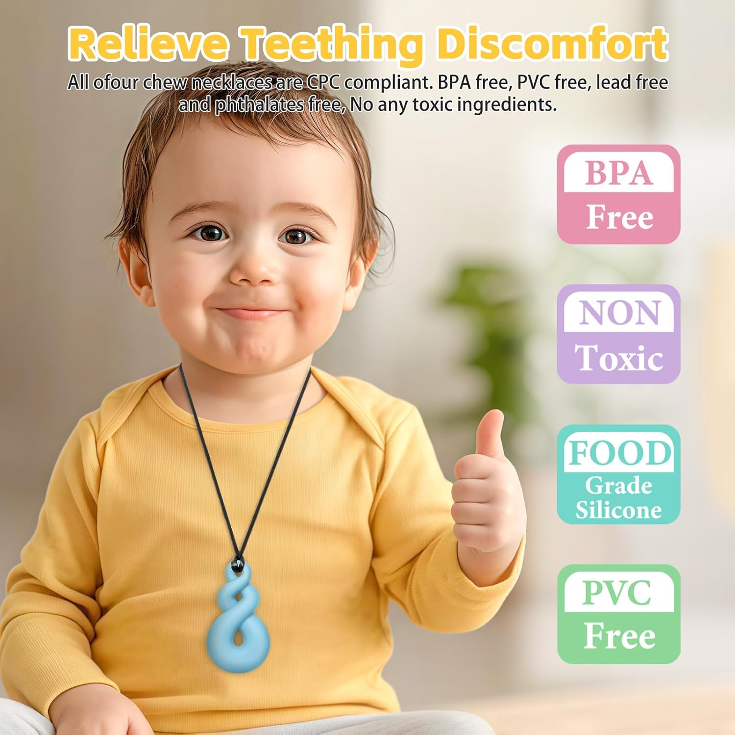 Chew Necklaces for Sensory Kids, Chew Necklaces for Sensory Children Boys Girls, Oral Motor Therapy Sensory Toys image number 3