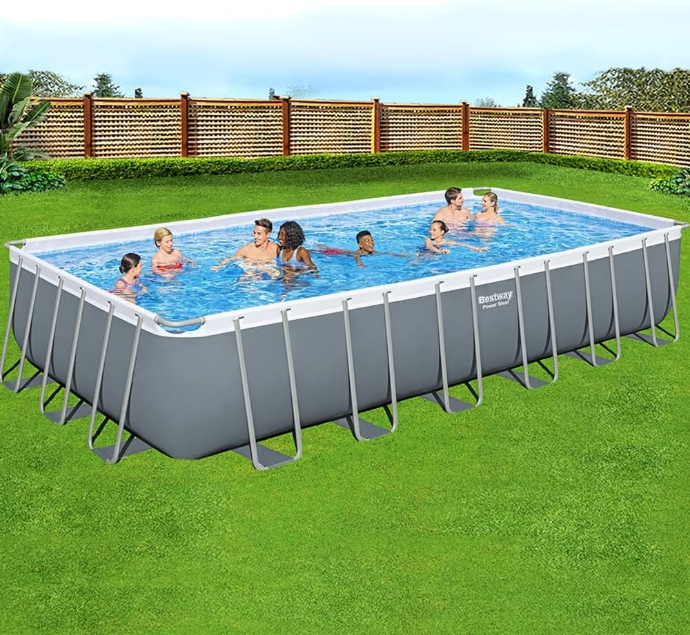 Bestway Power Steel above Ground Rectangular Swimming Pool Set, 7.32 M X 3.66 M X 1.32 M Size image number 4