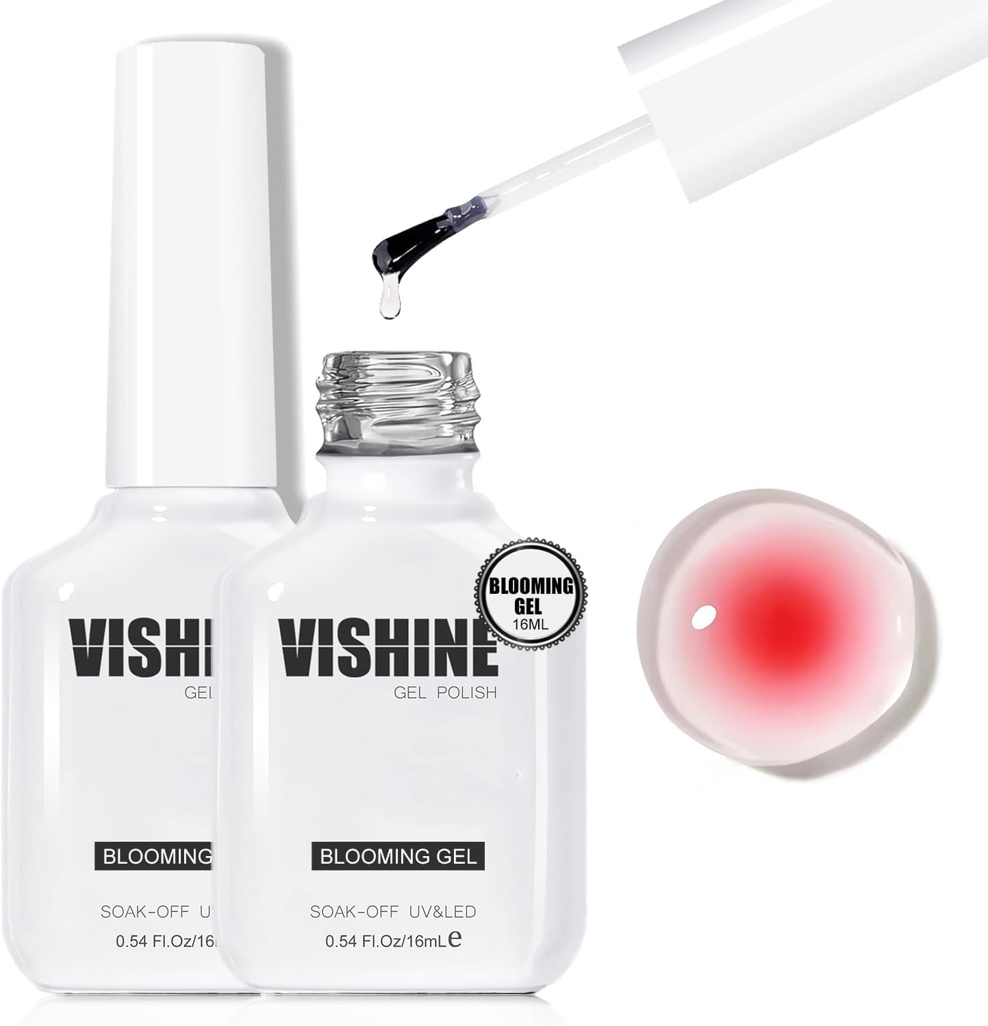 Vishine 2 Pcs 16Ml Matte Top Coat Gel for Gel Nail Polish, Powder-Resist Matte Finish for Detail Chrome Powder Painting Long-Lasting DIY Home Nail Salon