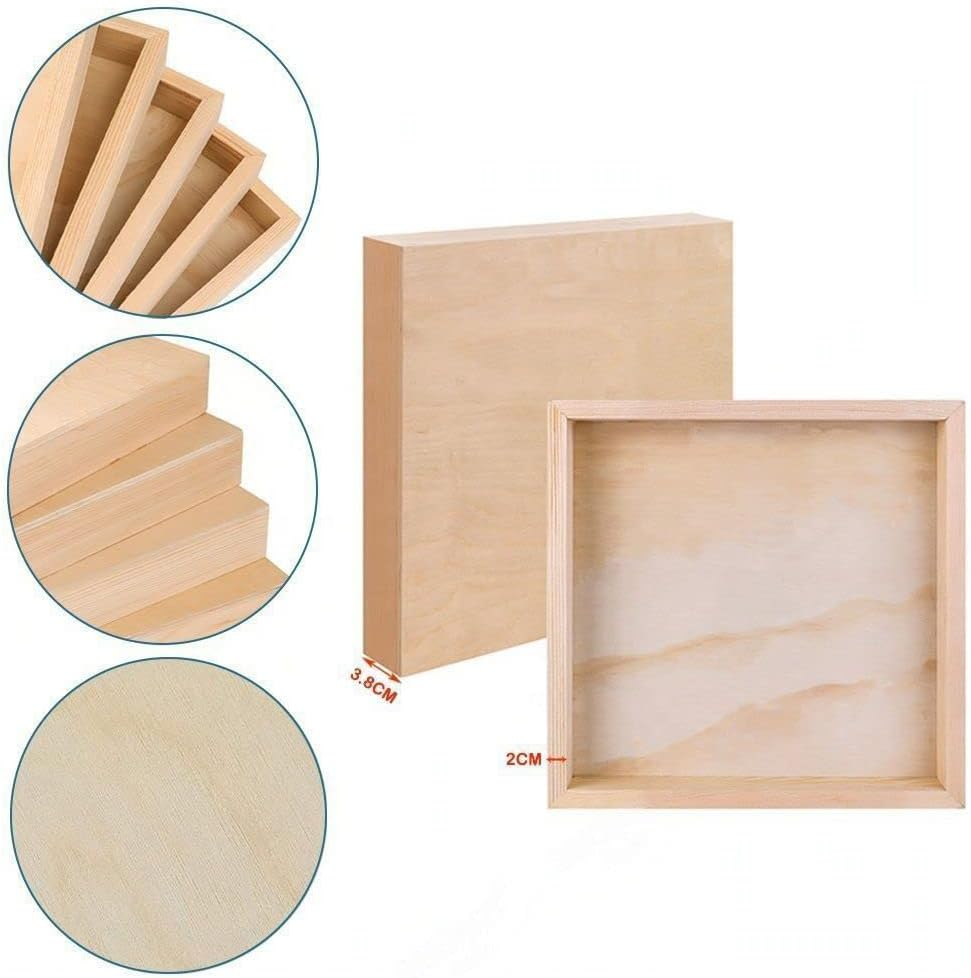Elements of Art Wood Canvas Panel, 1 Piece of 12X12 Inch Birch Wood Paint Panel Board, Studio 3/4'' Deep, Cradled Wooden Painting Panel for Pouring Art, Crafts Paint, Mixed-Media Oils, Acrylics, Encaustic image number 4