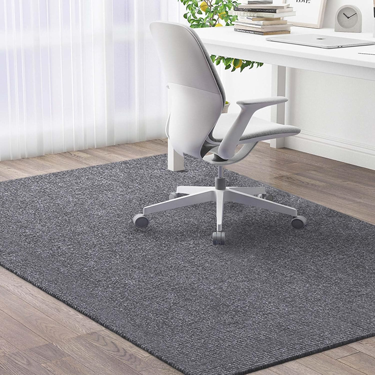 Office Chair Mat 130X160Cm Chair Mat with Non-Slip TPR Rubber Backing Protector Mat for Hardwood Tile Floor,Cuttable,Light Gray image number 1