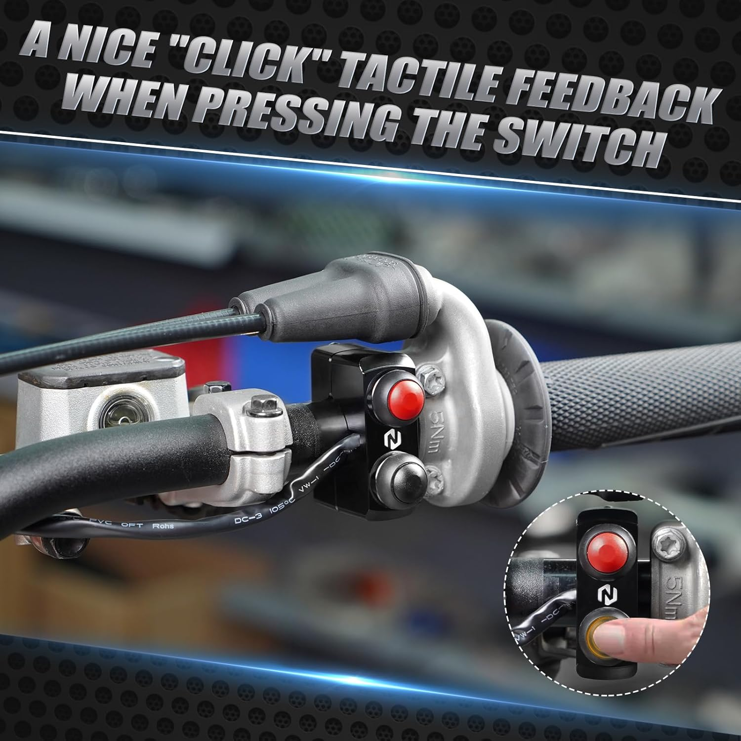 NICECNC Black Control Switch Start Kill Button Compatible with KTM 150-500 XC-W XCF-W EXC EXC-F 2008-2023,Compatible with Husqvarna TE FE 150-501 2014-2023,See Fitment image number 1