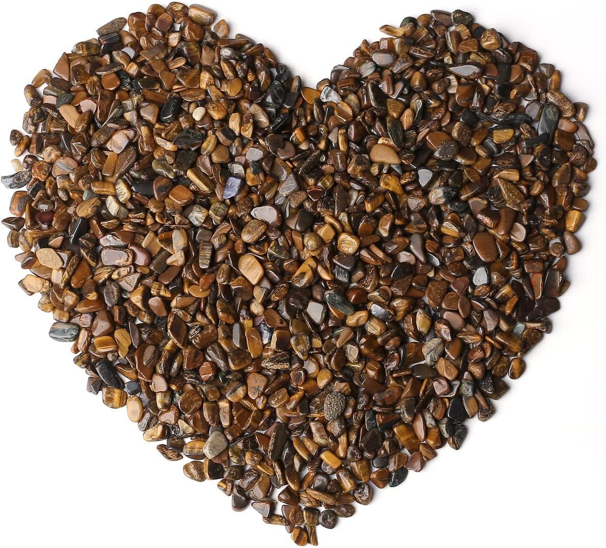 LAIDANLA Tiger Eye Crushed Stone Crystal Chips Bulk Natural Gemstones Healing Reiki Crystals Mini Quartz Vase Filler Aquarium Gravel 100G/0.22Lb.