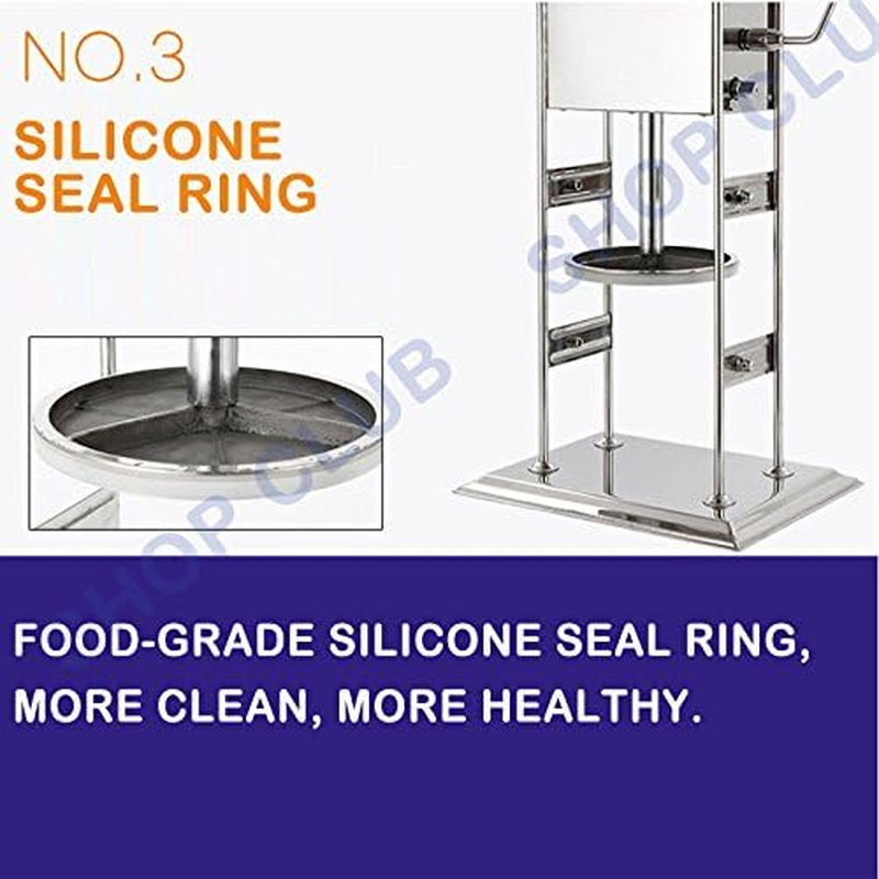 7L Stainless Steel Meat Sausage Filler Stuffer Salami Maker Vertical Machine