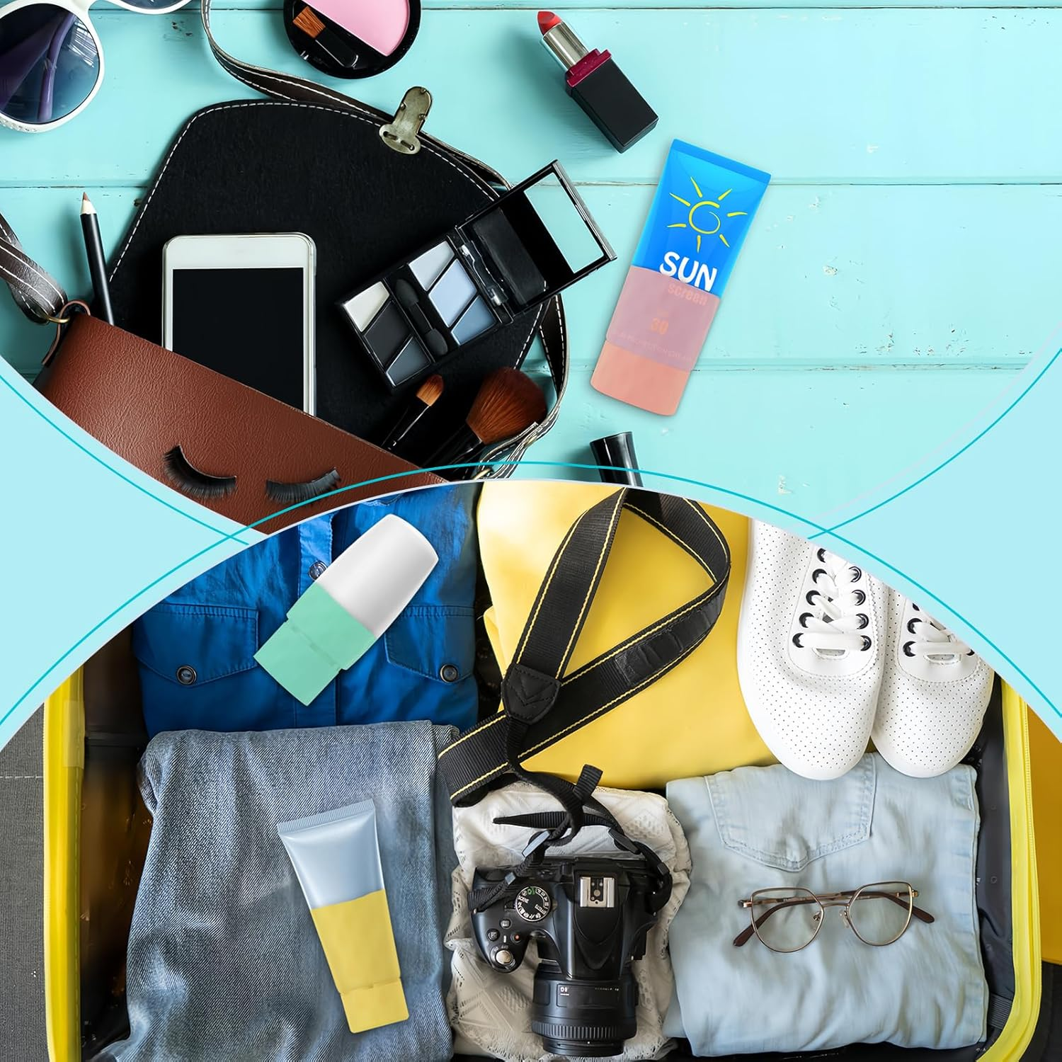 10 Pack Silicone Bottle Covers - Travel Leak Proof Toiletry Sleeves for Shampoo, Lotion & Cosmetics | Fits Most Bottles | Cruise & Plane Essentials for Women & Men (5 Colours) image number 4