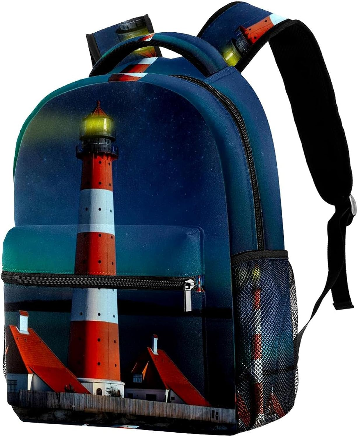Landscape Fantasy Lighthouse Sea Backpack Students Shoulder Bags Travel Bag College School Tote Backpacks