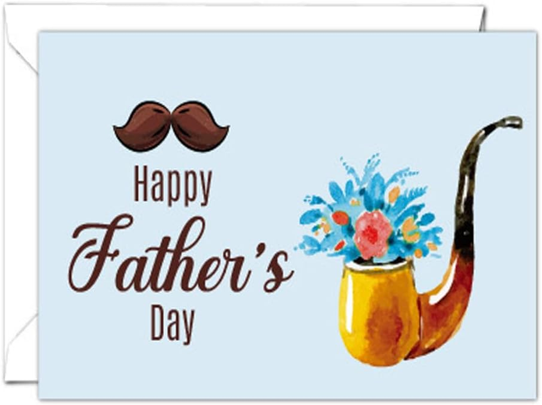 Father'S Day Card, Suithink Foldable Happy Father'S Day Greeting Cards with Envelopes and Stickers for Dad (06-Lightblue) image number 1