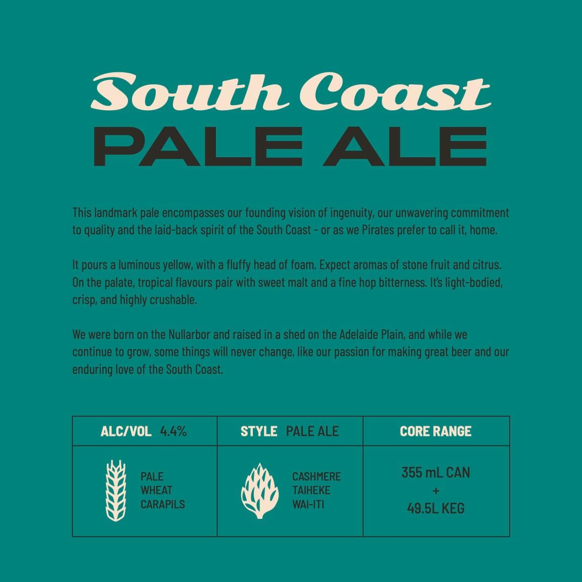 Pirate Life South Coast Pale Ale, Premium Australian Beer, Tropical & Light Bodied, 4.4% ABV, 355Ml (Case of 16 Cans) image number 4
