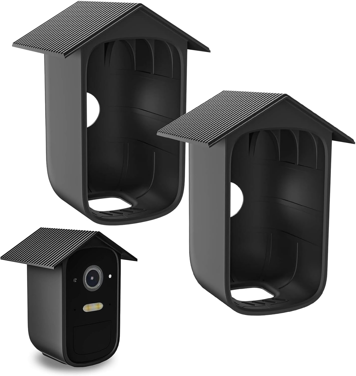 Hshenjhu Pack of 2 Weatherproof Silicone Case for Eufycam 2C/2C Pro, Eufycam 2C Black Silicone Protective Case, Waterproof Silicone Camera Protection, Waterproof, Soft, Durable, for Indoor and Outdoor