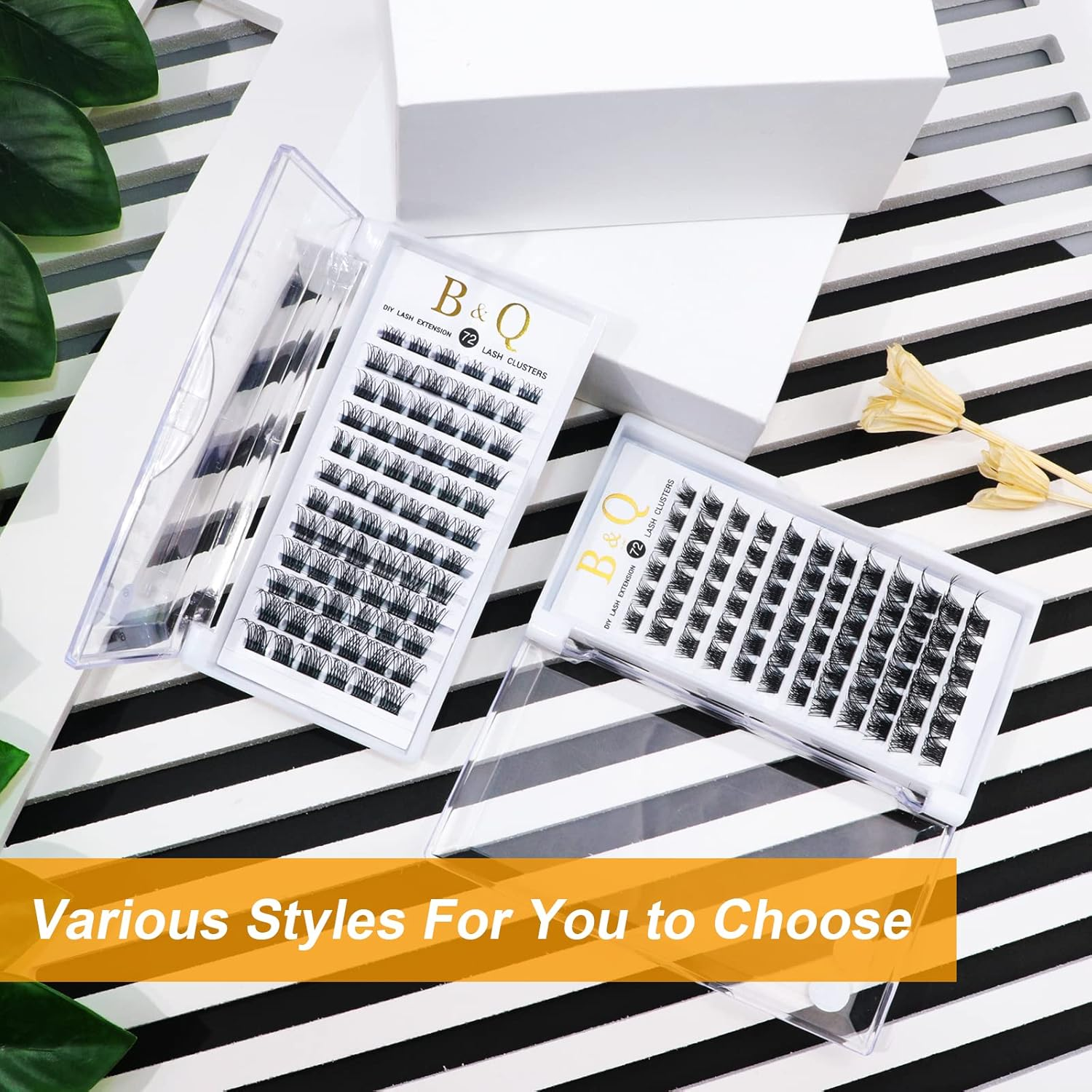 B&Qaugen Lash Clusters D Curl 8-16 Mm DIY Eyelash Extensions 72 Clusters Lashes C D Curl Lash Wispy Individual Lashes Eyelash Clusters Extensions Individual Lashes Cluster DIY at Home (B01-D-8-16Mix)