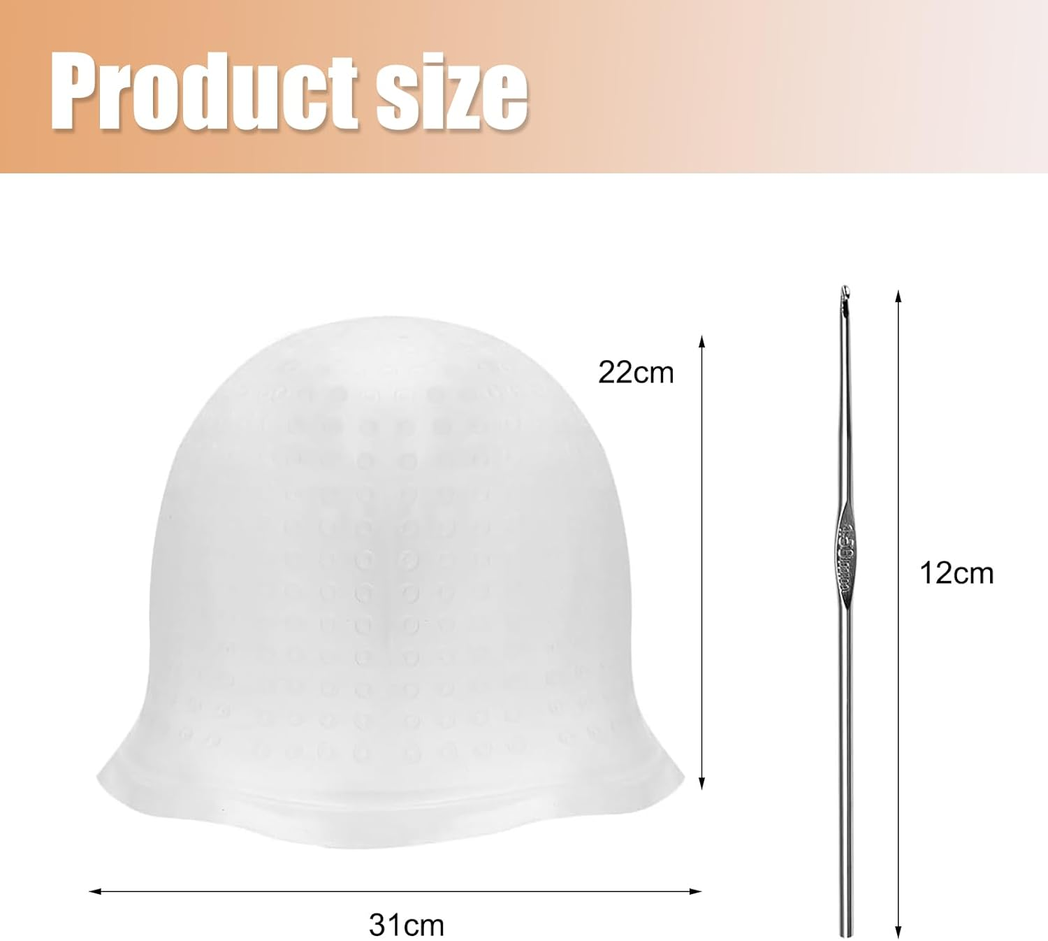 RTRTGS Silicone Highlight Cap, Hair Highlighting Cap, Hair Colouring Cap, Reusable Highlight Cap with Hooks, Colouring Cap, for Women and Girls Blast image number 2