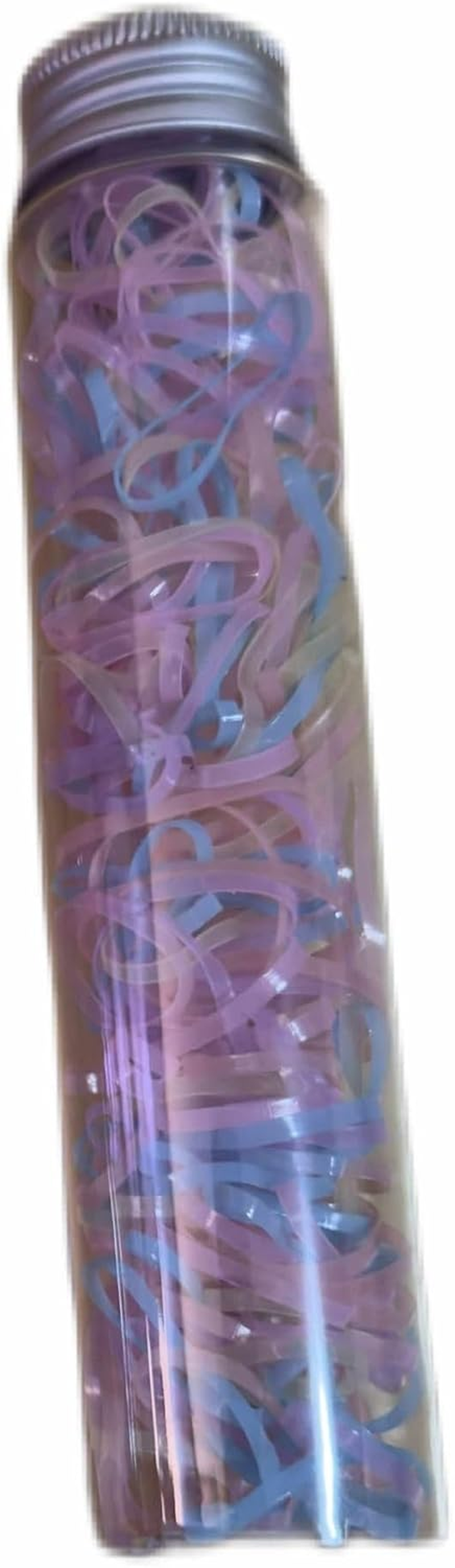 High Elastic Hair Band(Large 2Cm) Multi-Colour Rubber Bands in Storage Jar/Bottle Girls Beauty Kids (Jelly/Thick, Large/200Pcs)