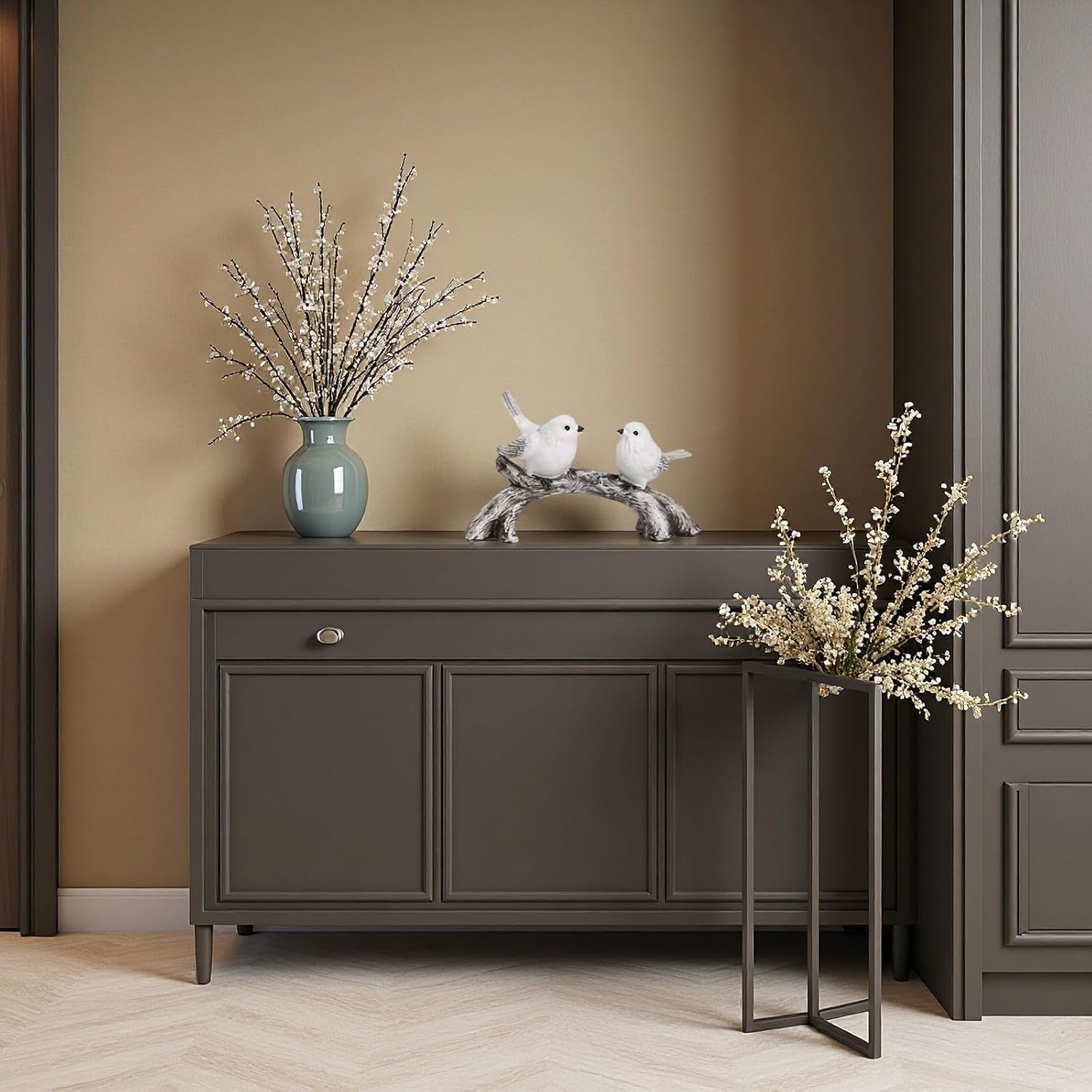 Resin Love Birds on Branch - 9.8 Inch Couple Bird Statue, Romantic Home Decor Gift for Valentine'S Day, Wedding, Anniversary - Desk, Shelf, Bedroom, Office and Garden Decor - Birds On Branch image number 2