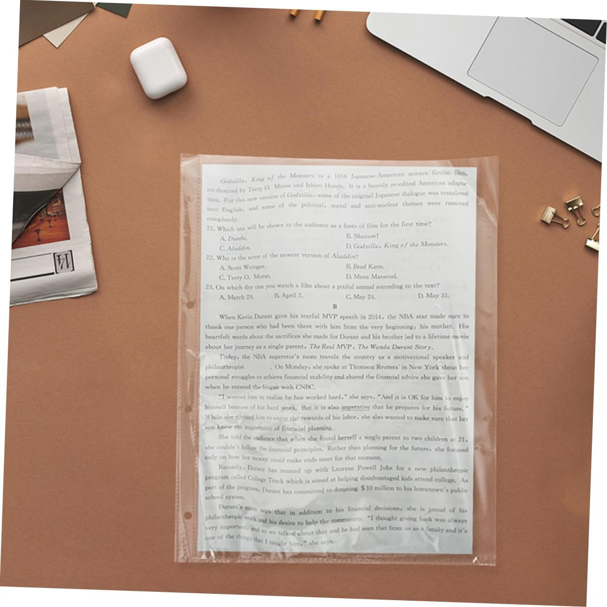 Parliky 50Pcs A4 Photo Album Pages 4-Hole Postcard Pockets Looseleaf Album for Photo Collector'S Sleeves image number 5