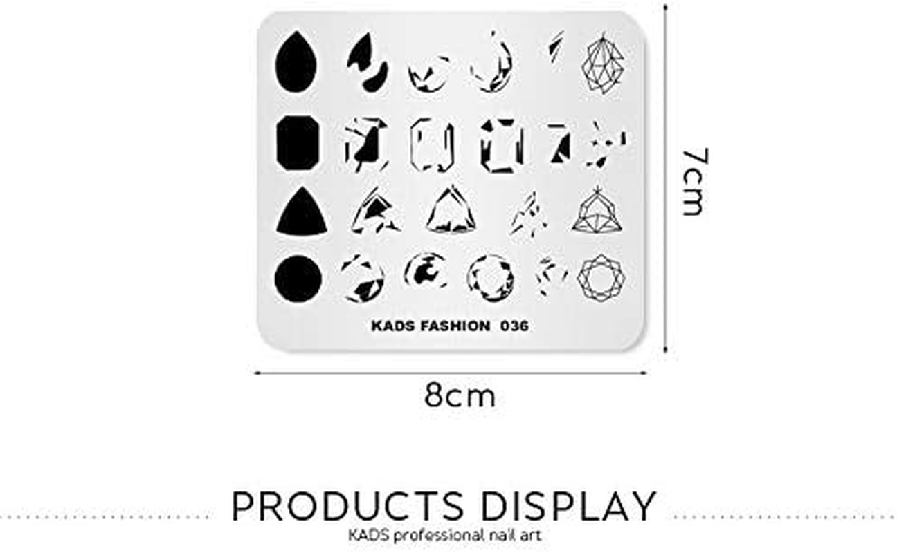 Image Template Nail Art Stamping Plate with Crystal Gem Patterns for DIY Manicure Print Transfer Tools image number 3