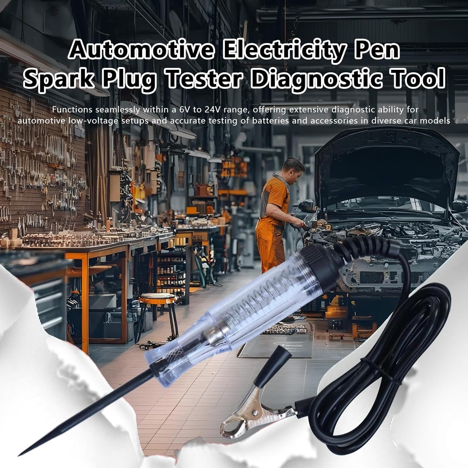 Electrical Circuit Tester | Electrical System Tester,Voltmeter Diagnostic Tool Automotive Electricity Pen for Truck Motorcycle Vehicle Wire Electric Home Wall Outlet Marine Grounding Daily Use image number 5